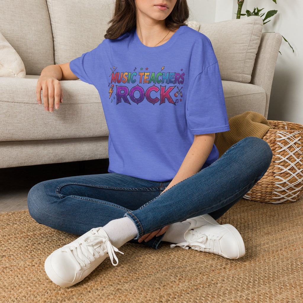 Music Teachers Rock T‑Shirt — Funky Colorful Graphic Tee for Music Educators