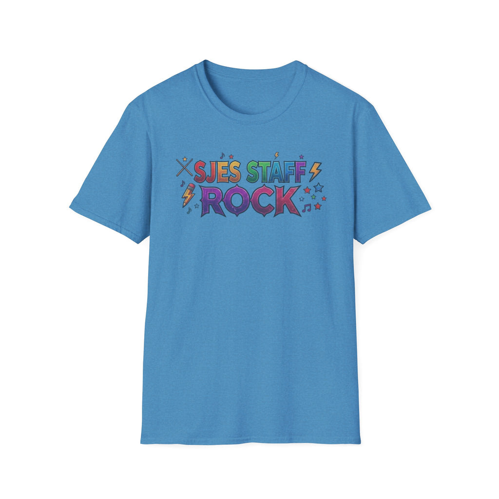 SJES Staff Rock T-Shirt — Colorful Retro School Staff Appreciation Tee