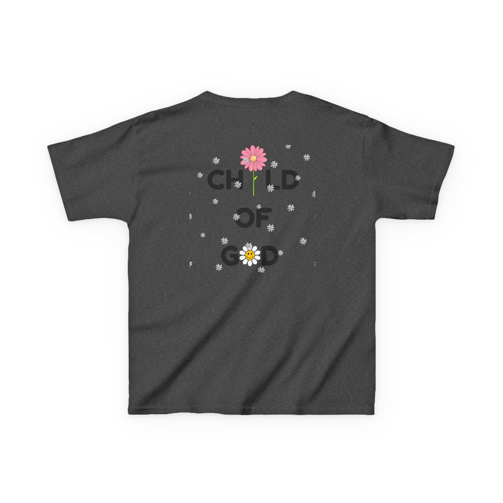 Child of God Kids Tee — Floral Daisy Christian T‑Shirt for Girls & Boys