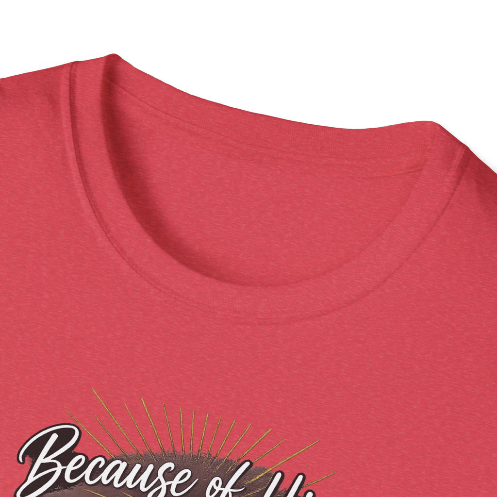 Because of Him I’m an Overcomer T-Shirt — Christian Inspirational Faith Tee