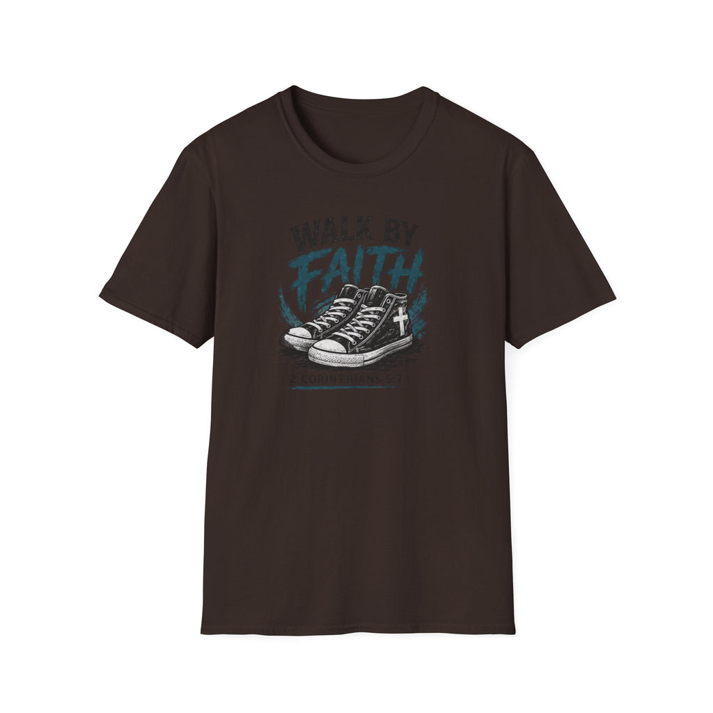 Walk by Faith T-Shirt — Christian Faith Graphic Tee (2 Corinthians 5:7)