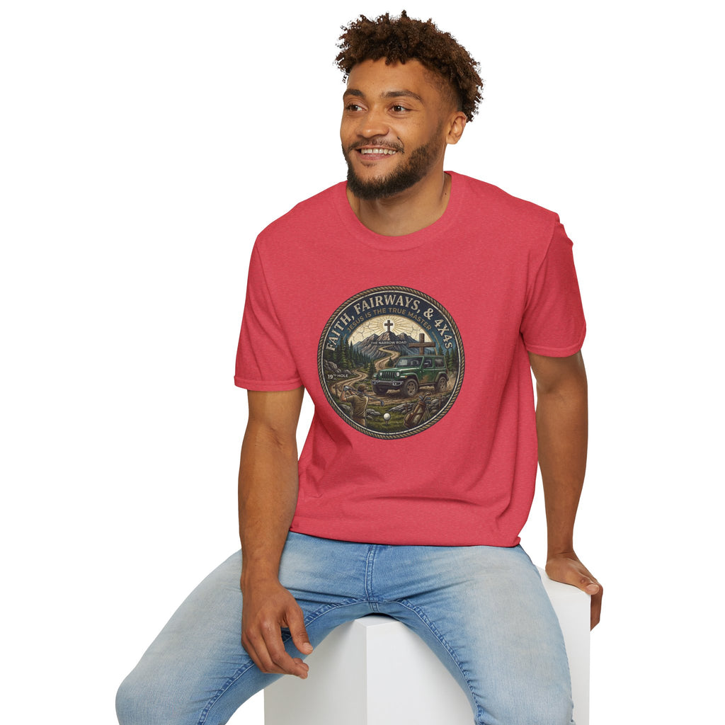 Faith, Fairways & 4x4s Graphic Tee — Outdoor Christian Adventure T-Shirt
