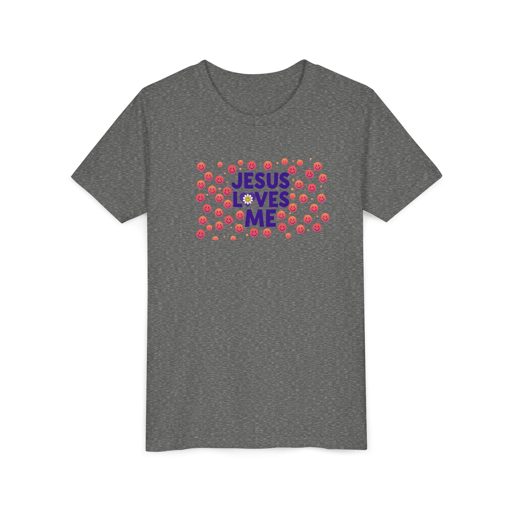 Youth Tee - "Jesus Loves Me" Colorful Dot Christian Kids Shirt
