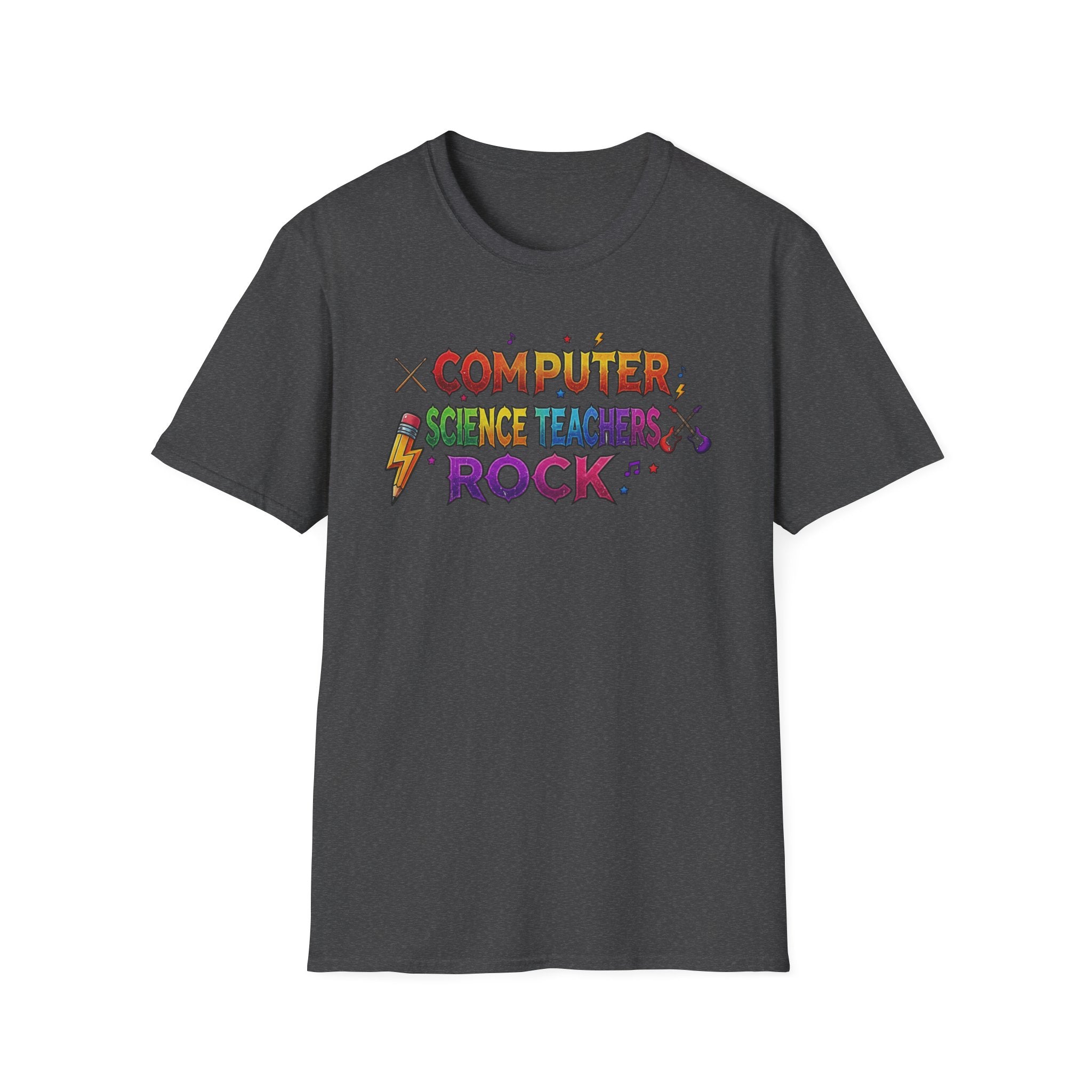 Computer Science Teachers Rock T-Shirt — Colorful Retro Teacher Appreciation Tee