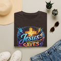 Jesus Saves T-Shirt — Colorful Cross Christian Faith Tee