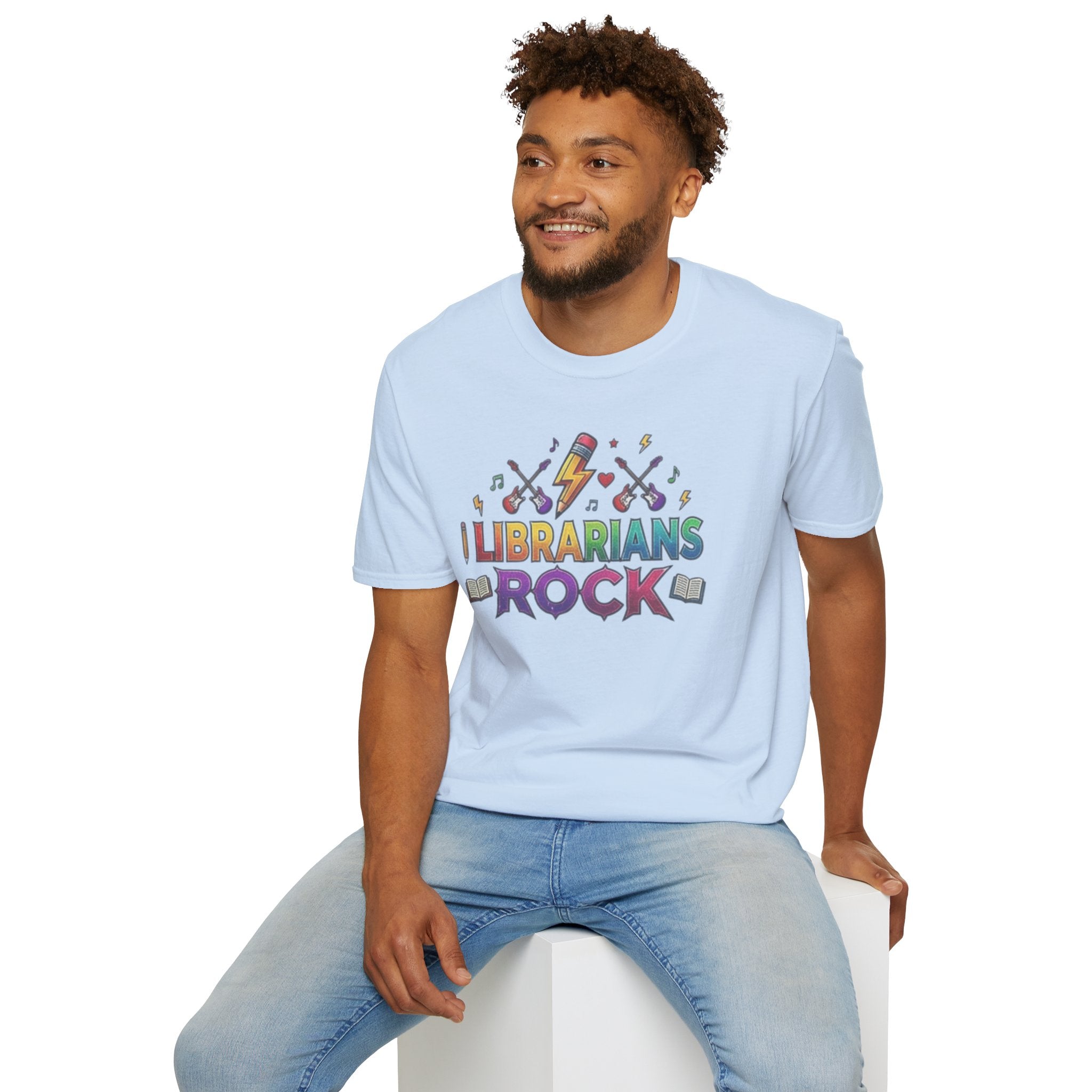 Librarians Rock T-Shirt — Colorful Music & Books Design
