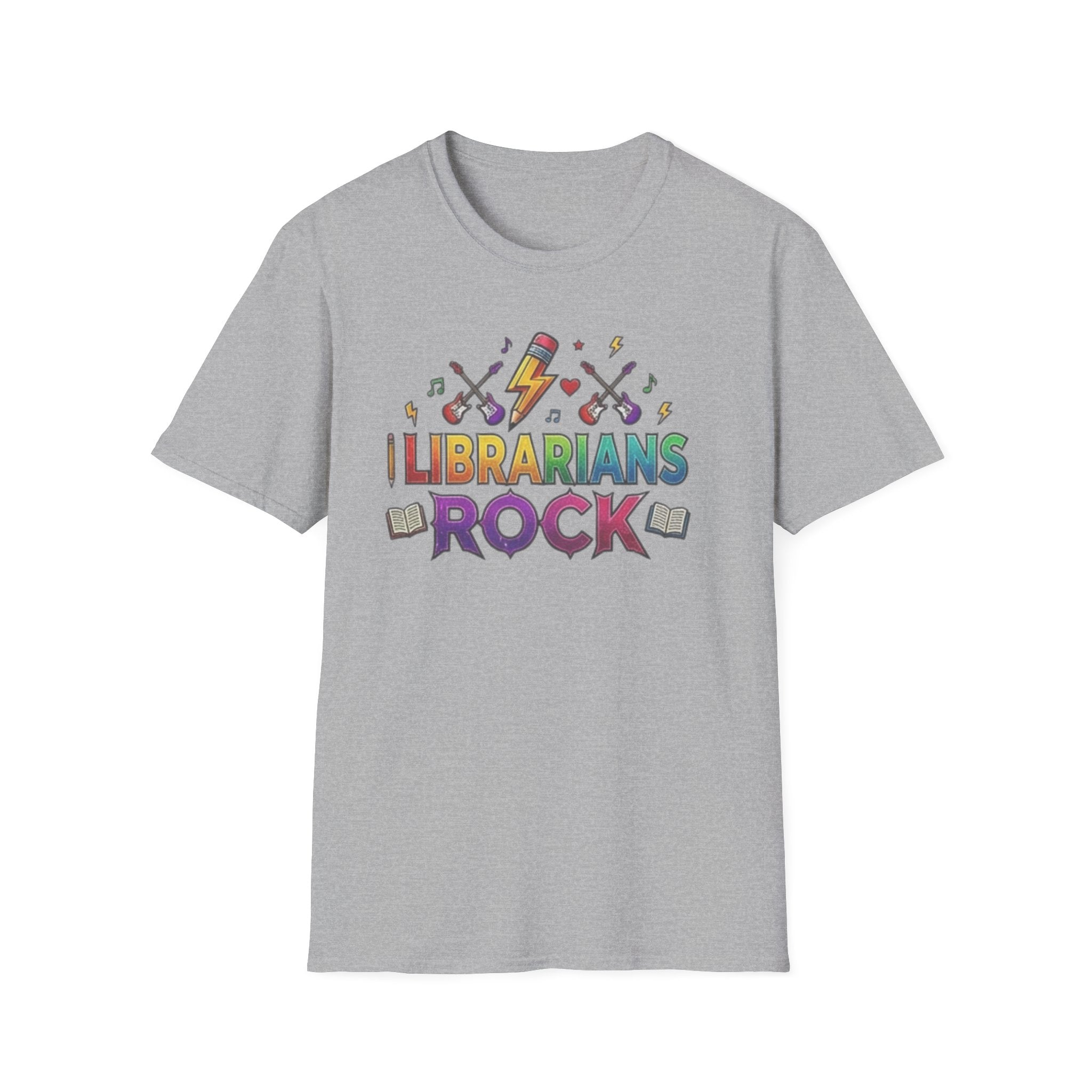 Librarians Rock T-Shirt — Colorful Music & Books Design