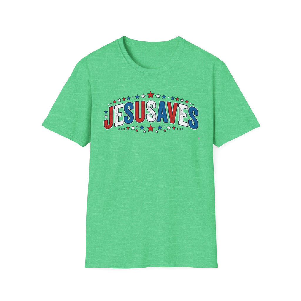 Jesus Saves T-Shirt — Patriotic Christian Faith Tee