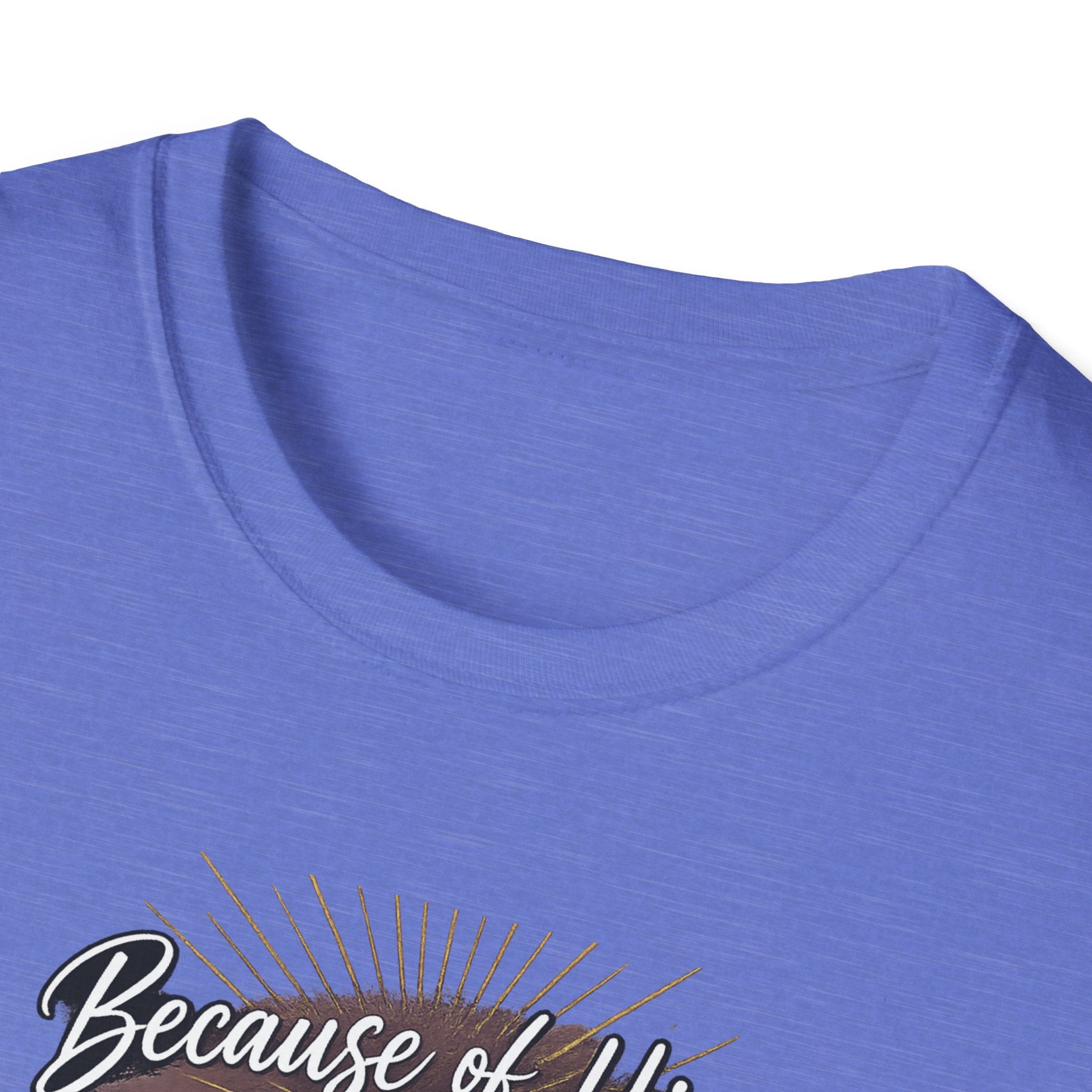 Because of Him I’m an Overcomer T-Shirt — Christian Inspirational Faith Tee