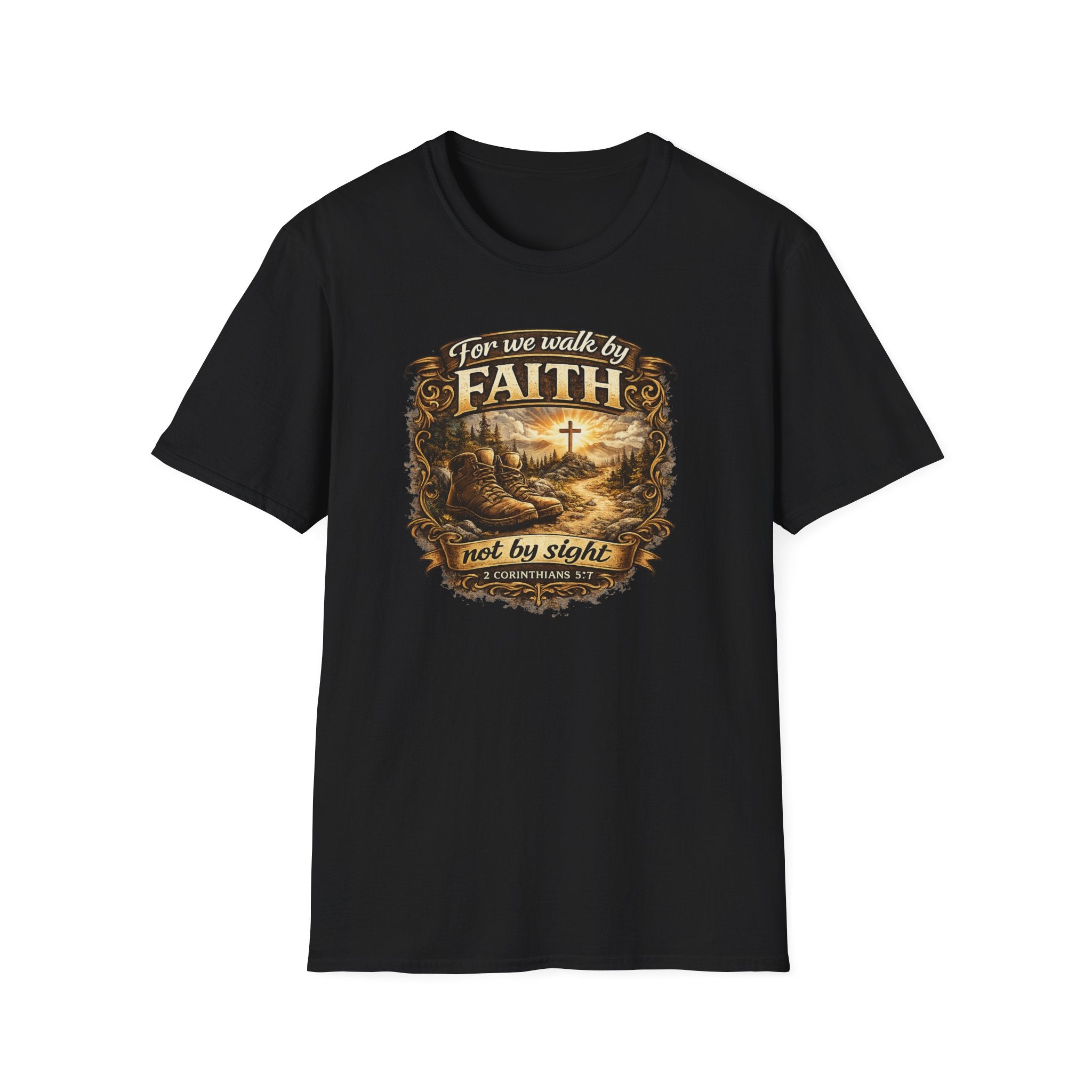 For We Walk By Faith Not By Sight Christian Tee