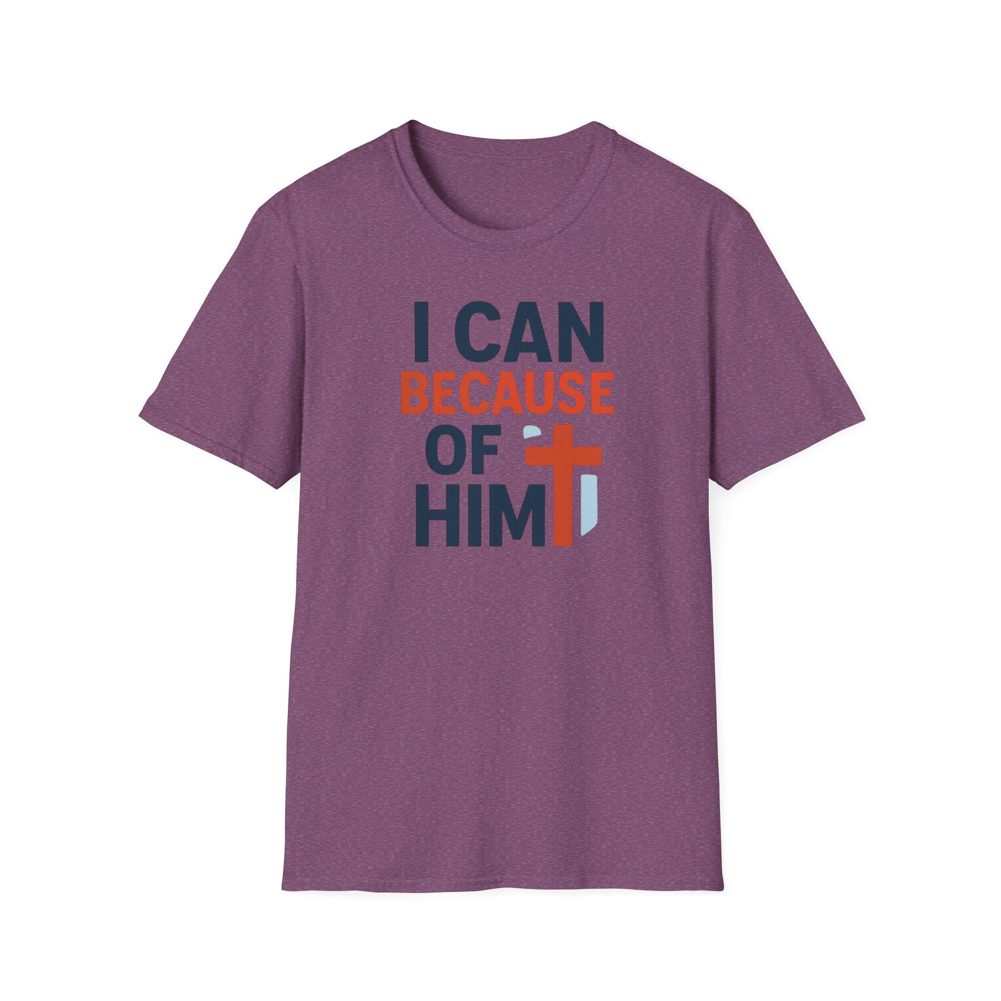 I Can Because of Him T-Shirt – Christian Faith Cross Tee