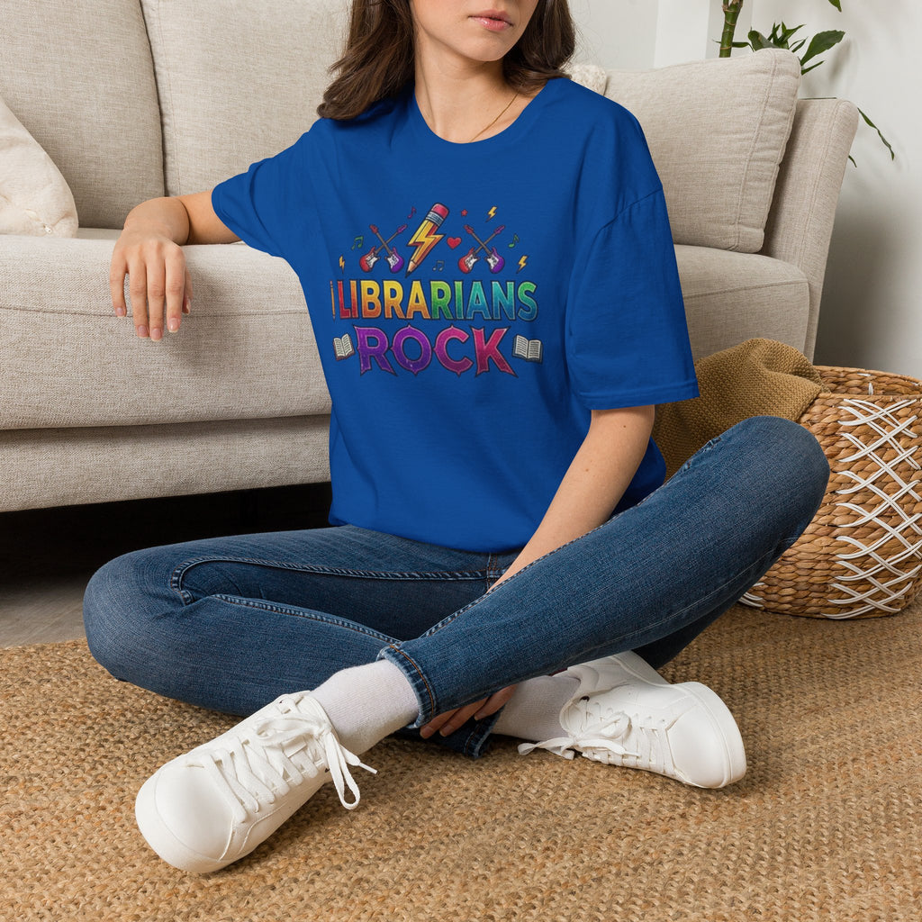 Librarians Rock T-Shirt — Colorful Music & Books Design