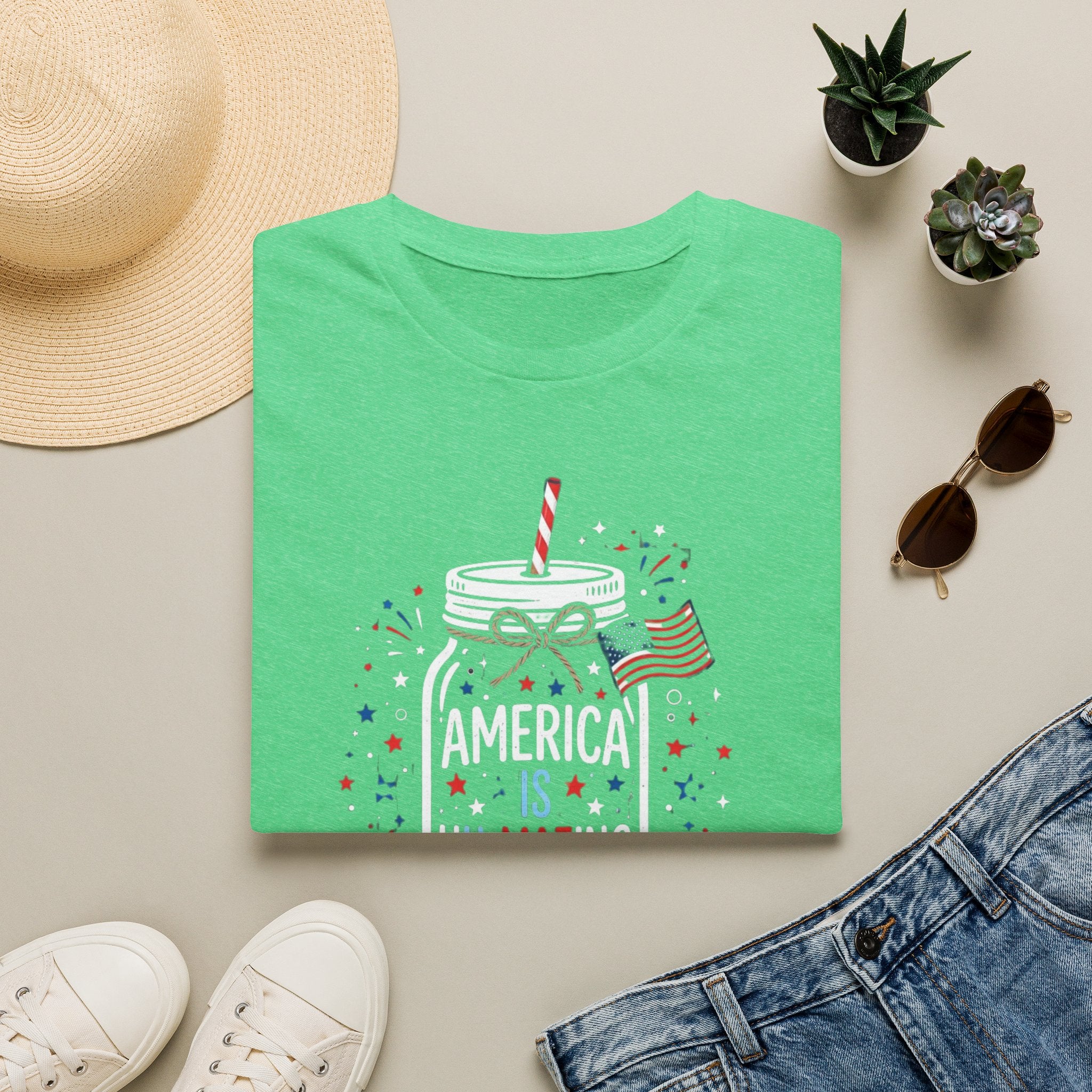 T-Shirt — America Is Uncanning Patriotic Mason Jar Tee (Fourth of July)