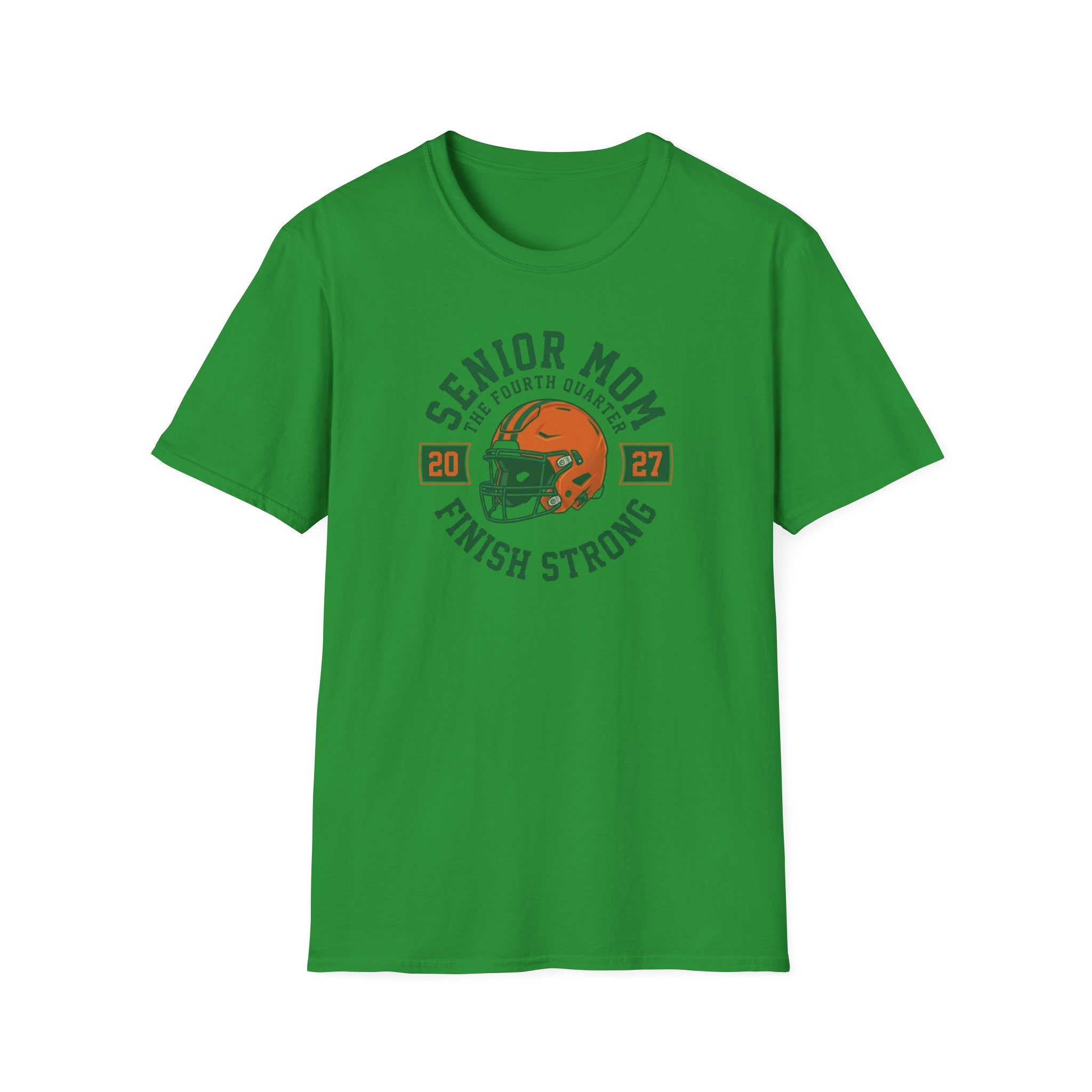 Senior Mom 2027 Football Helmet Tee — Finish Strong Mom Shirt