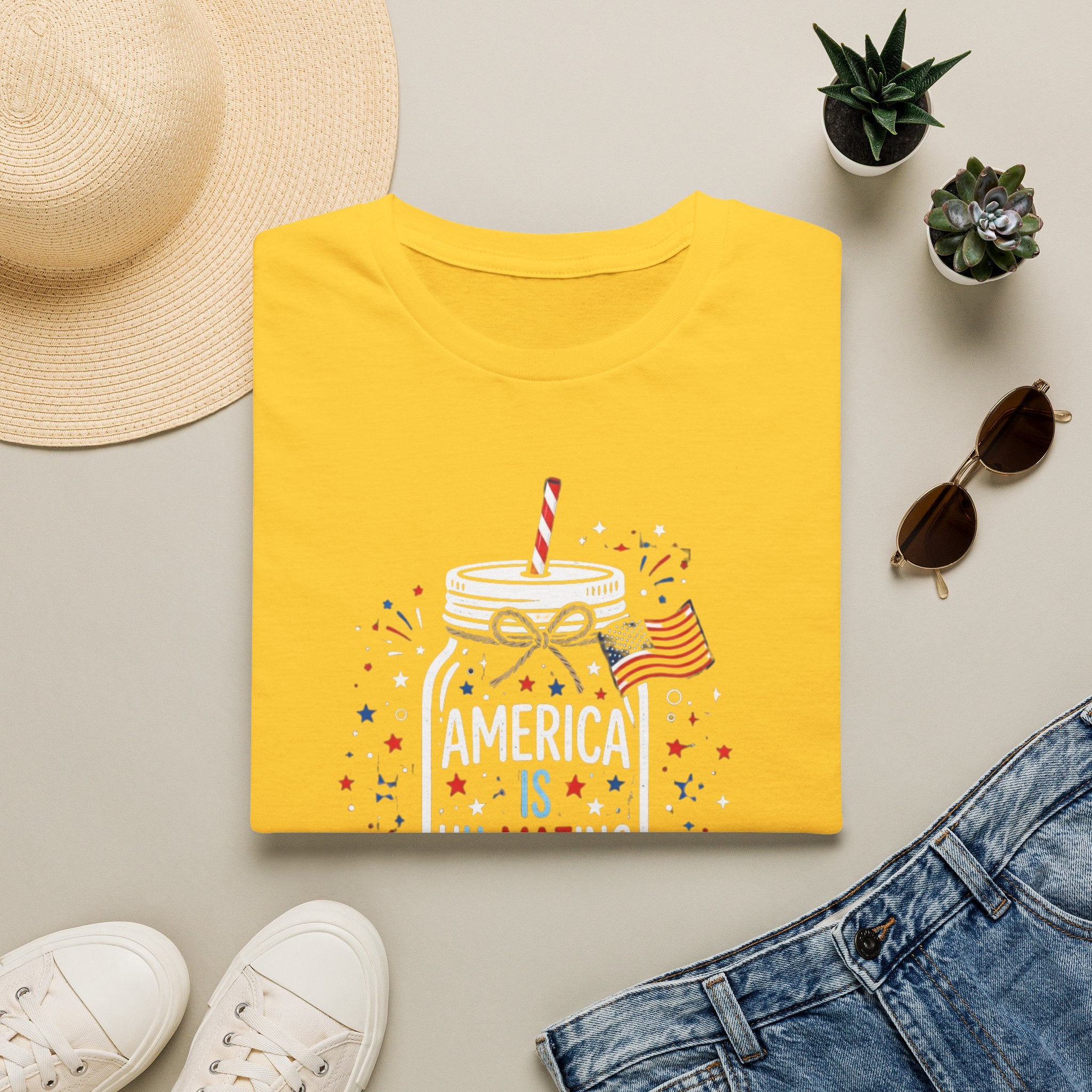 T-Shirt — America Is Uncanning Patriotic Mason Jar Tee (Fourth of July)