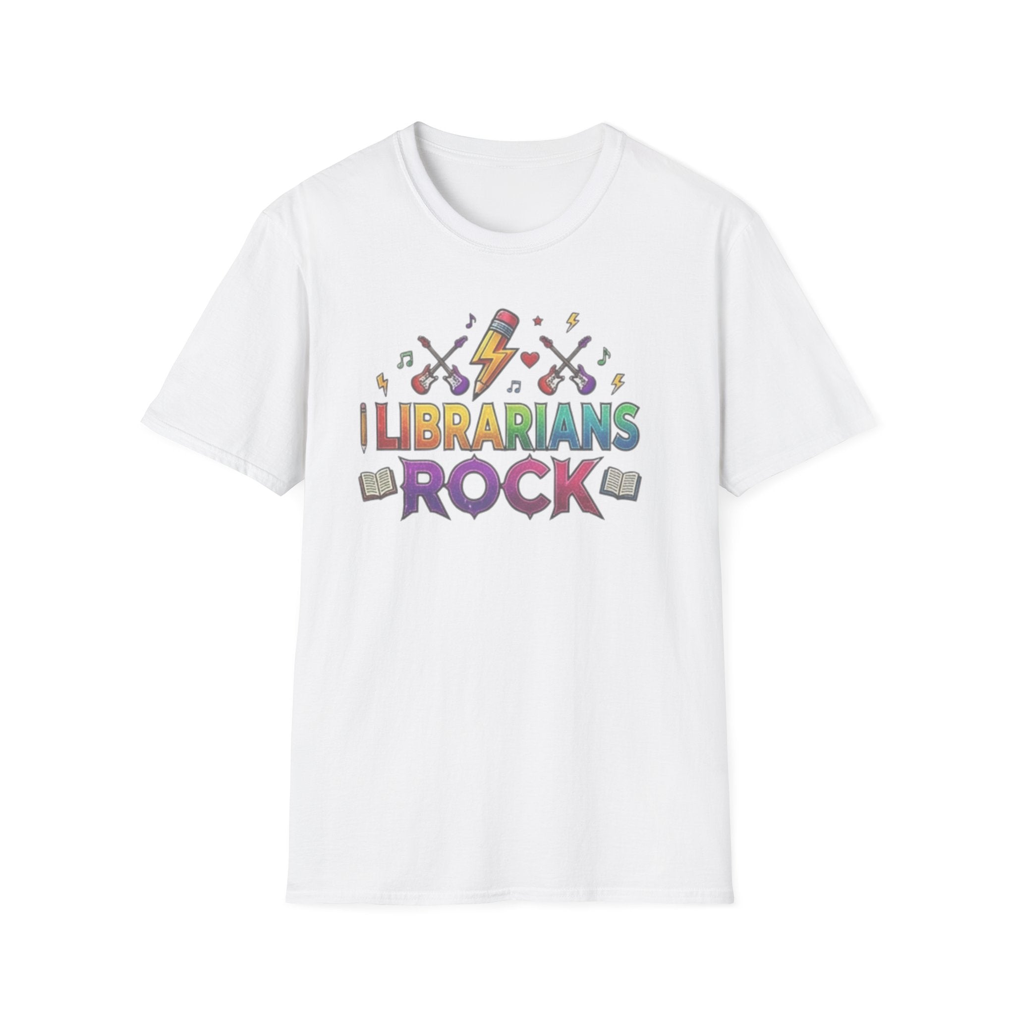 Librarians Rock T-Shirt — Colorful Music & Books Design