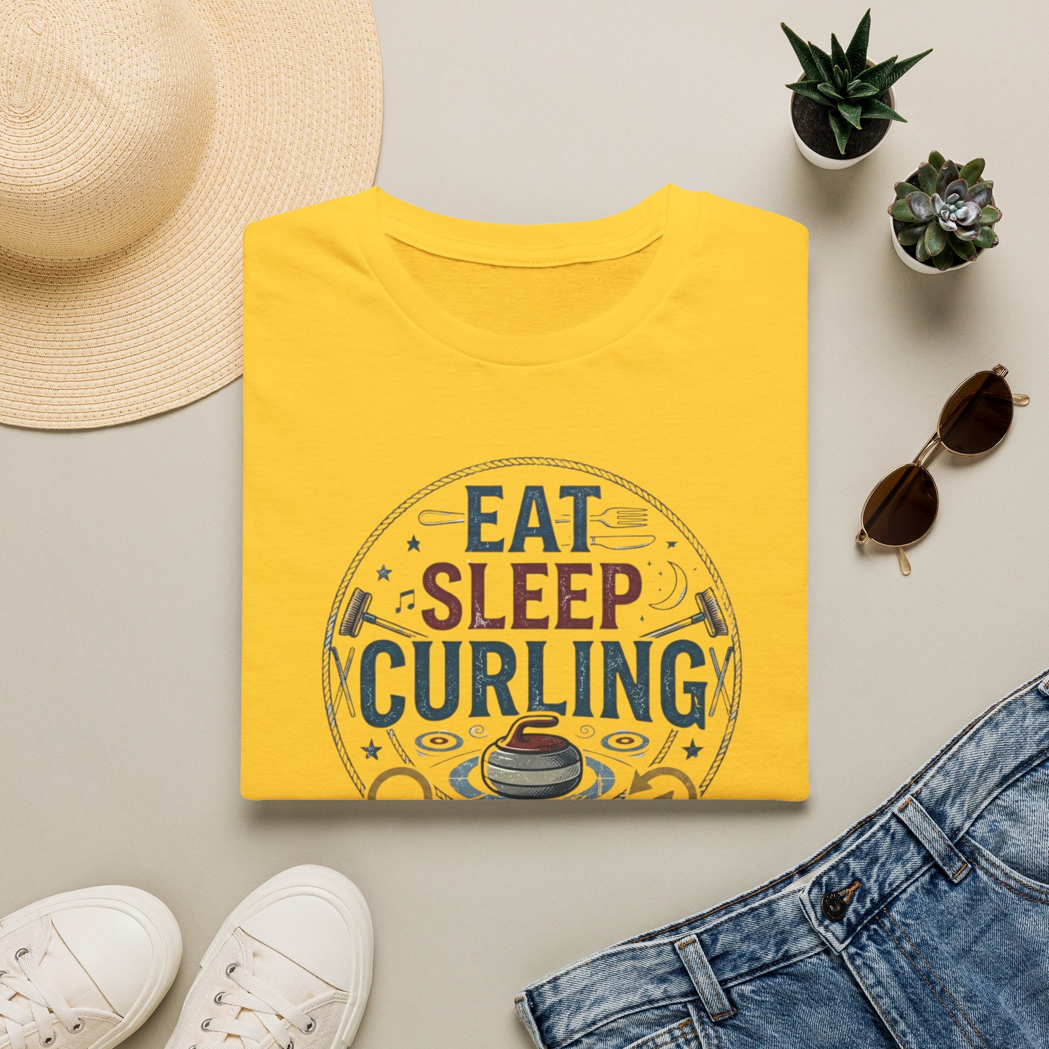 Eat Sleep Curling T-Shirt — Funny Curling Shirt for Players & Fans