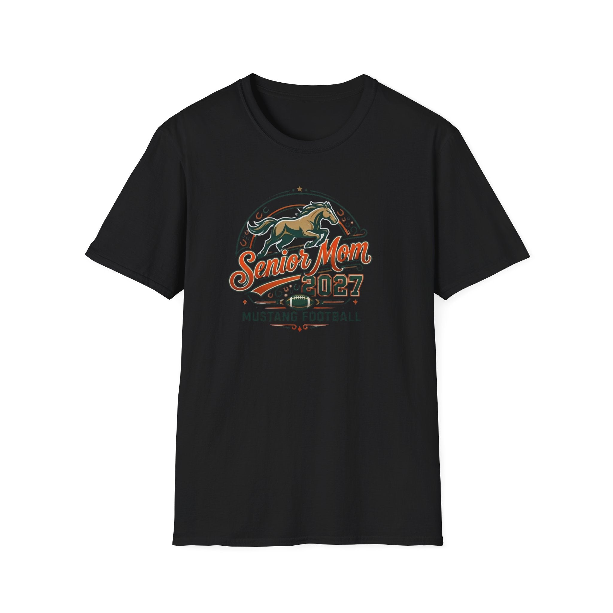 Senior Mom 2027 Mustang Football T-Shirt