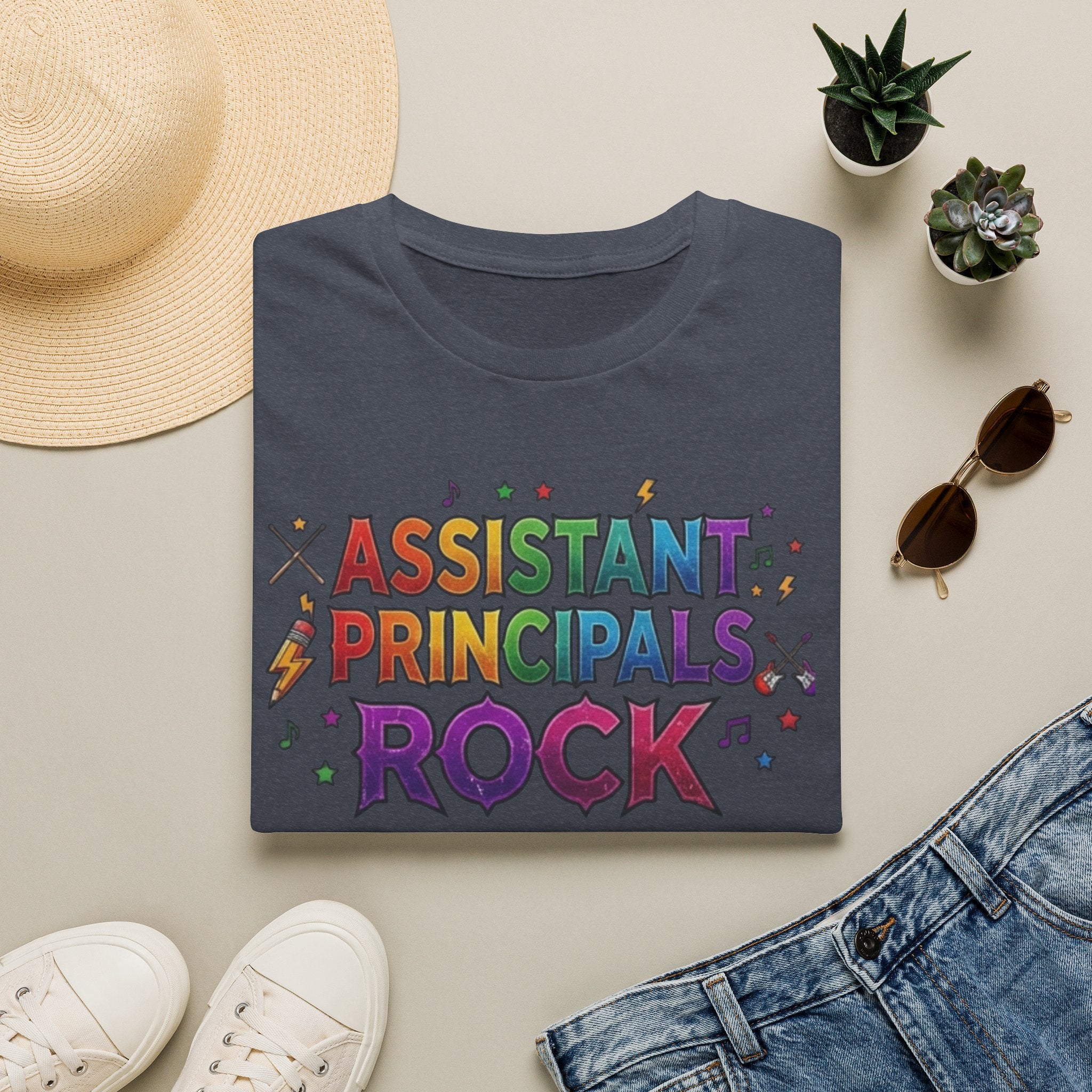 Assistant Principals Rock T-Shirt — Colorful Retro School Leader Appreciation Tee