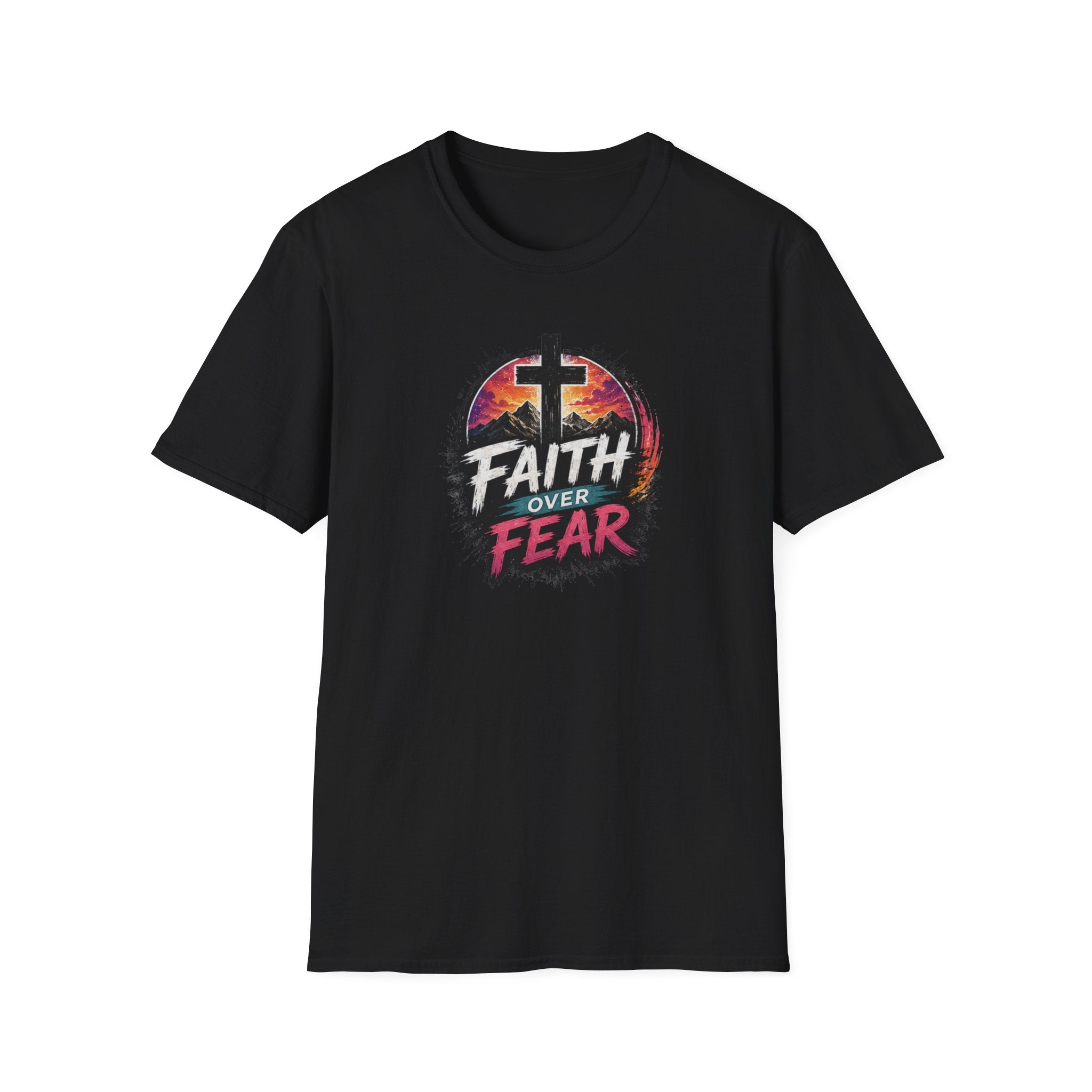 Faith Over Fear T‑Shirt — Christian Cross Inspirational Tee