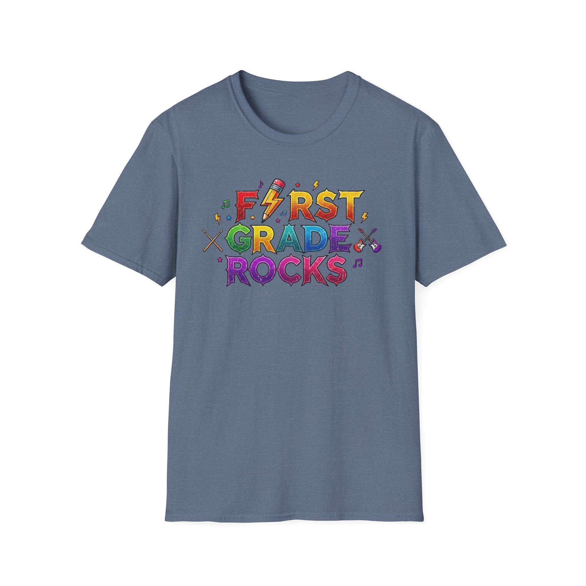 First Grade Rocks T-Shirt — Colorful Back-to-School Tee for Teachers & Students