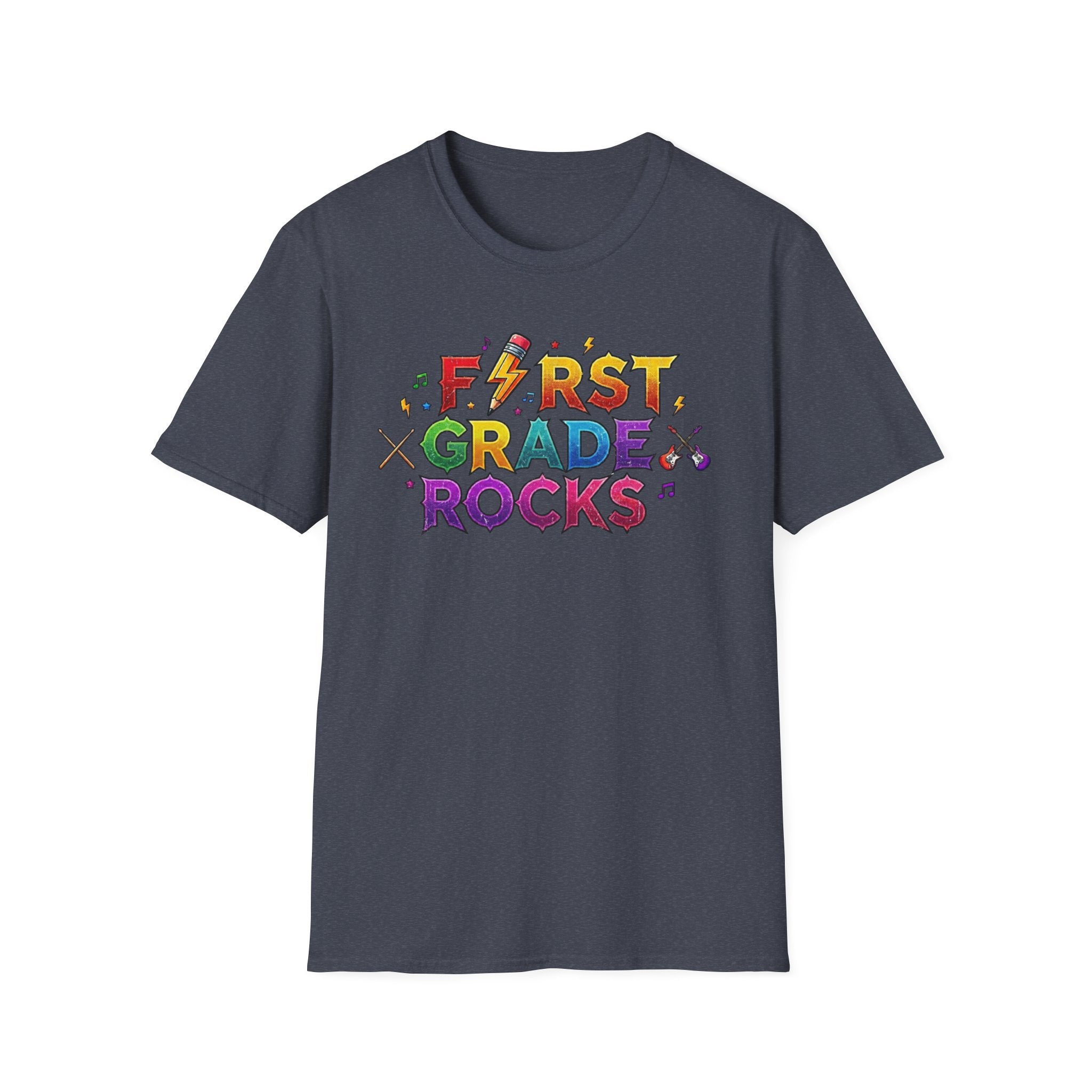 First Grade Rocks T-Shirt — Colorful Back-to-School Tee for Teachers & Students