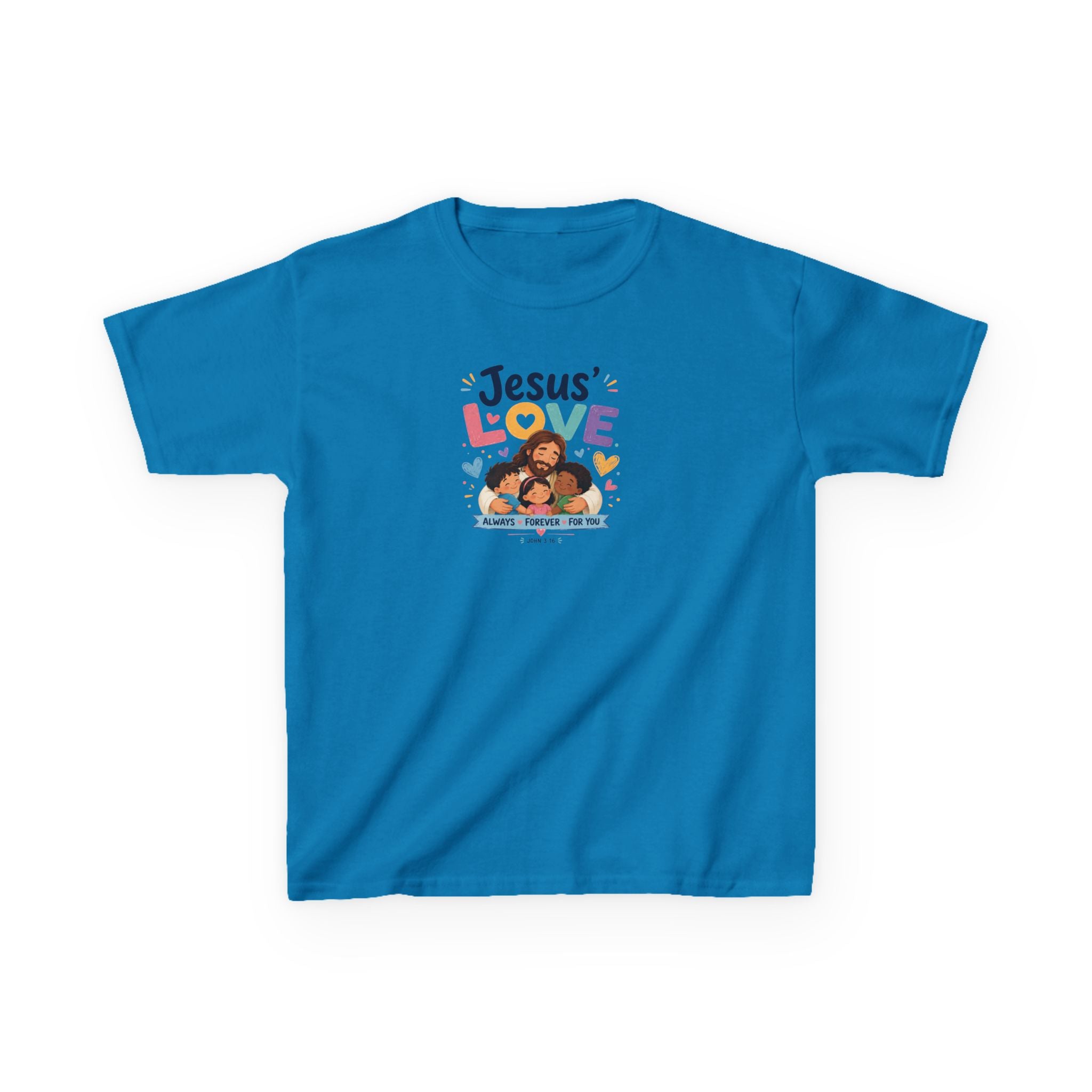 Kids Tee - "Jesus' Love" Colorful Faith Graphic