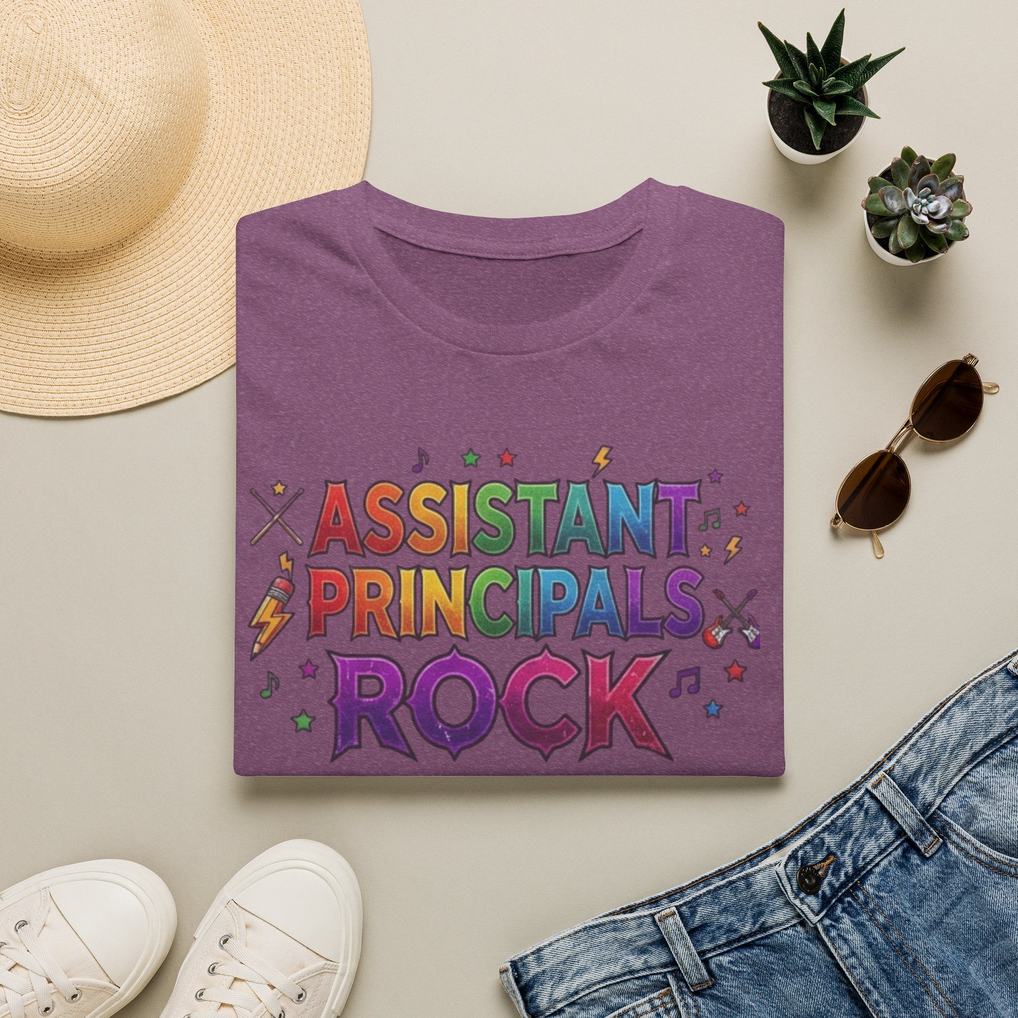 Assistant Principals Rock T-Shirt — Colorful Retro School Leader Appreciation Tee