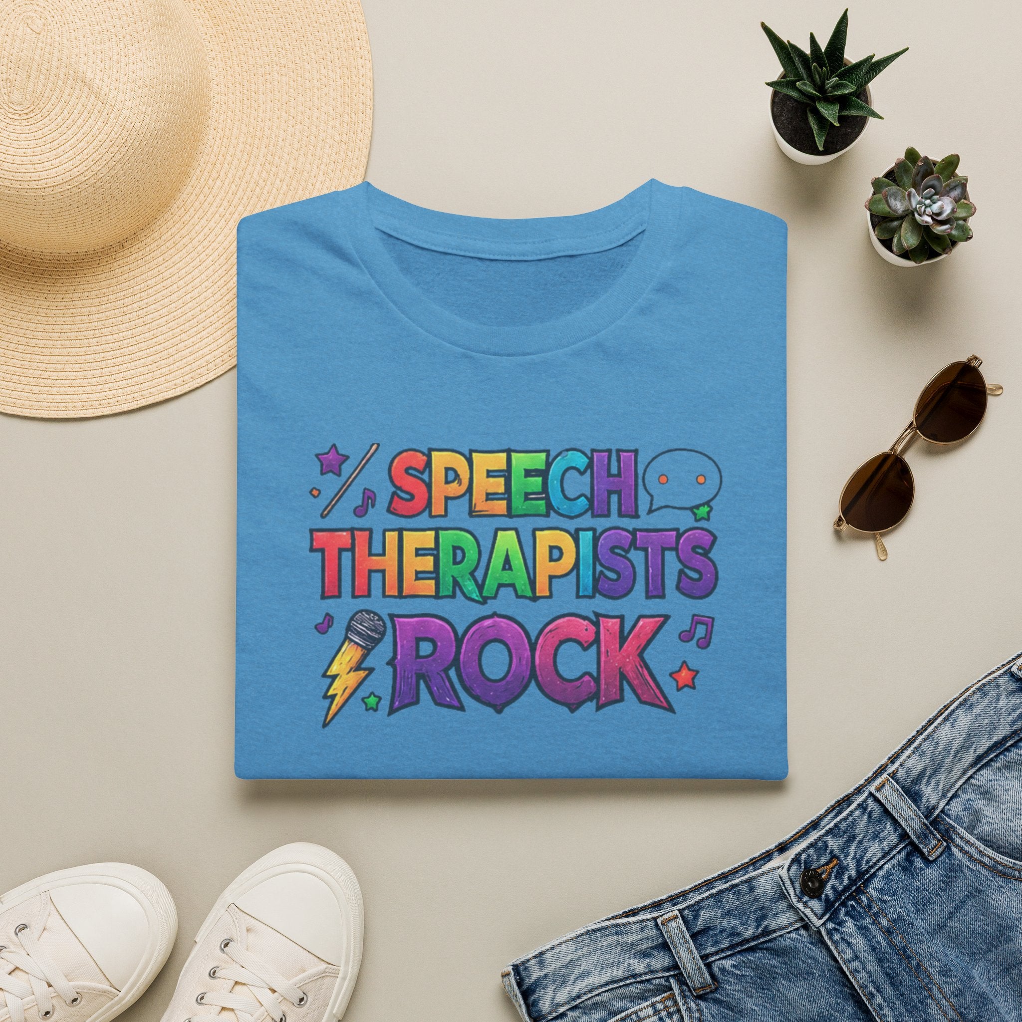 Speech Therapists Rock T-Shirt — Colorful Retro Graphic Tee for SLPs
