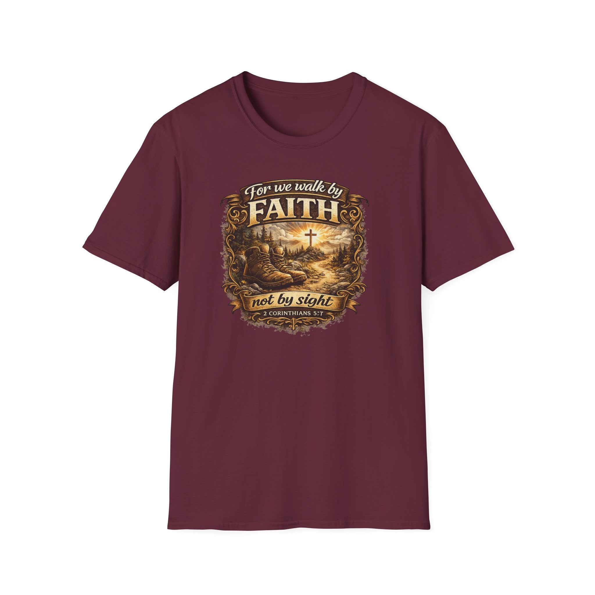 For We Walk By Faith Not By Sight Christian Tee