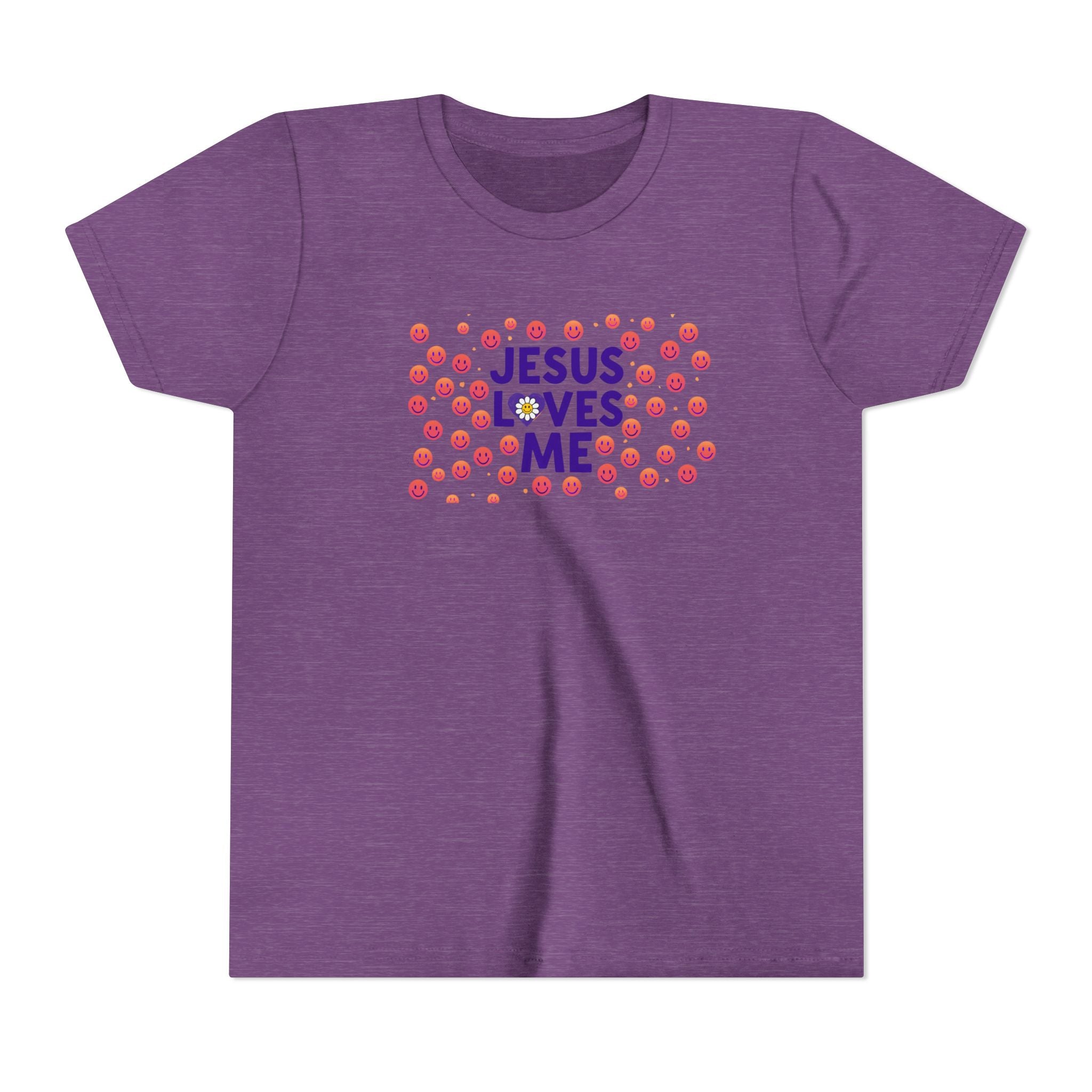 Youth Tee - "Jesus Loves Me" Colorful Dot Christian Kids Shirt