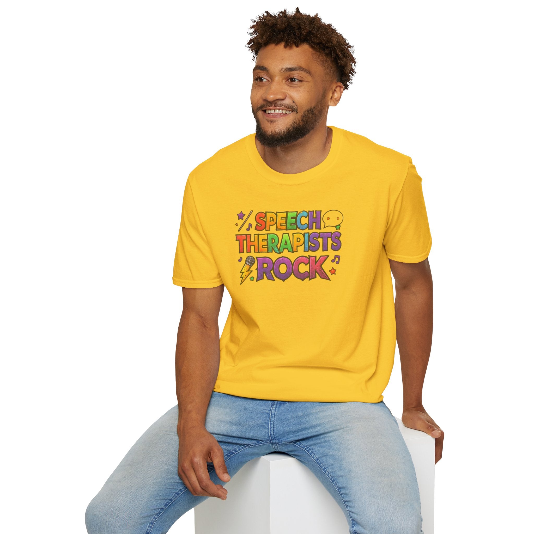 Speech Therapists Rock T-Shirt — Colorful Retro Graphic Tee for SLPs