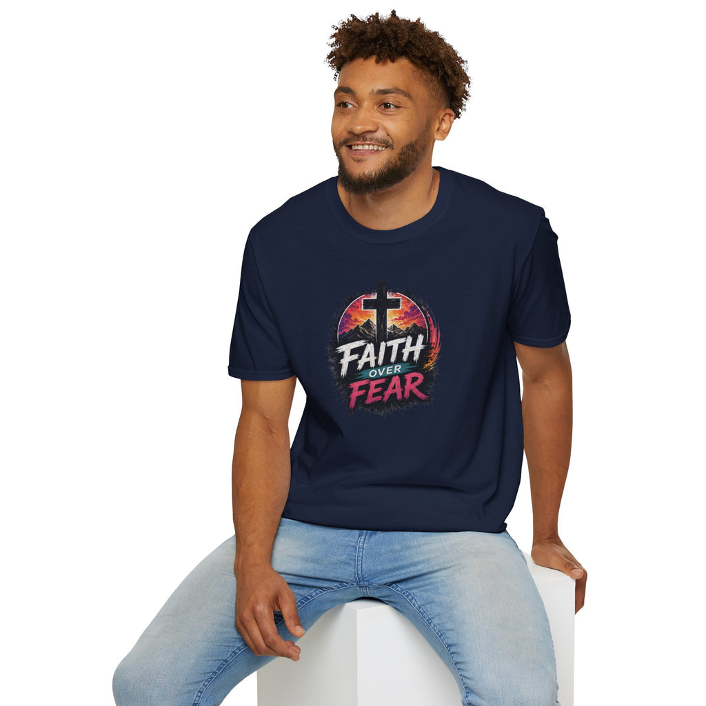Faith Over Fear T‑Shirt — Christian Cross Inspirational Tee