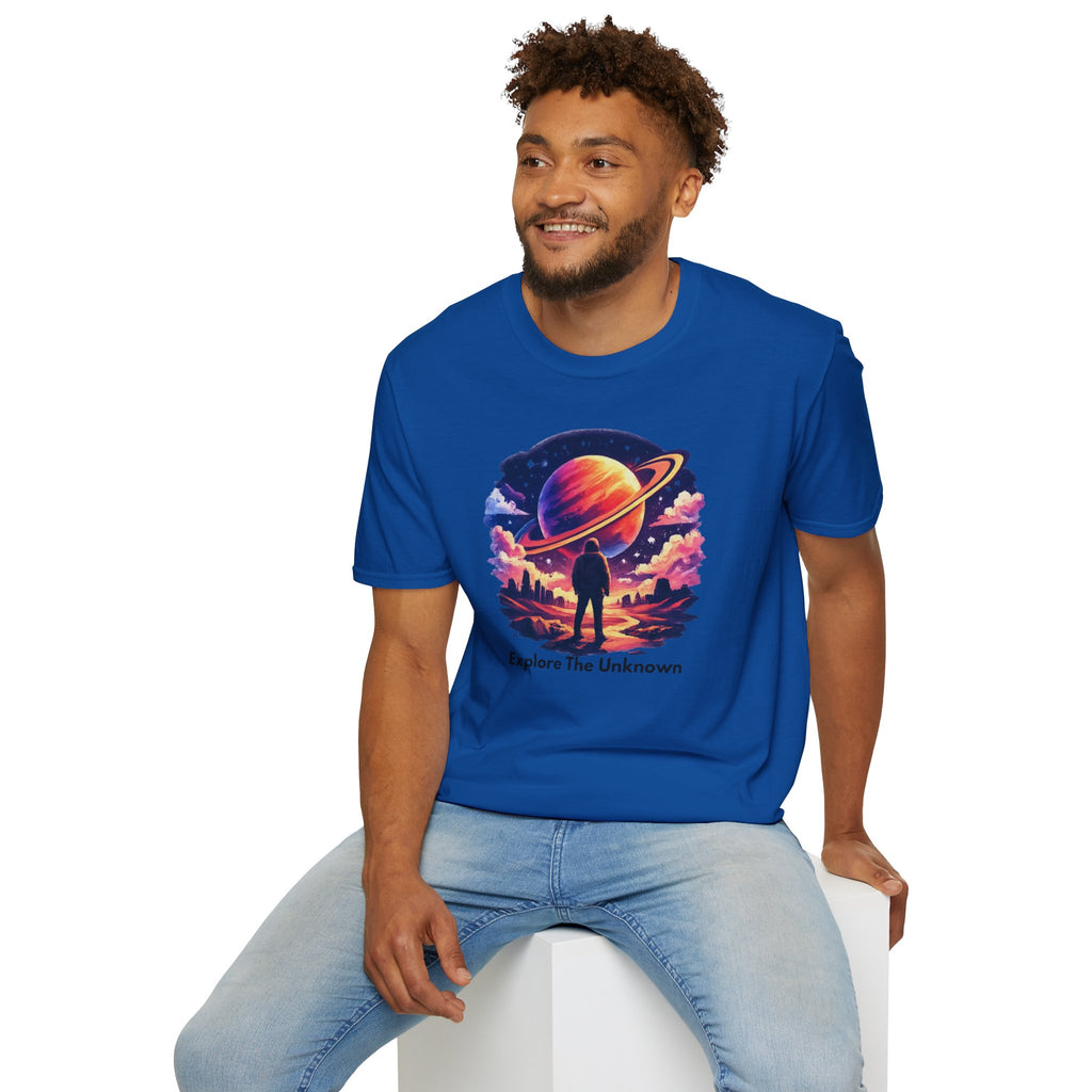 Explore The Unknown T‑Shirt — Cosmic Planet Graphic Tee