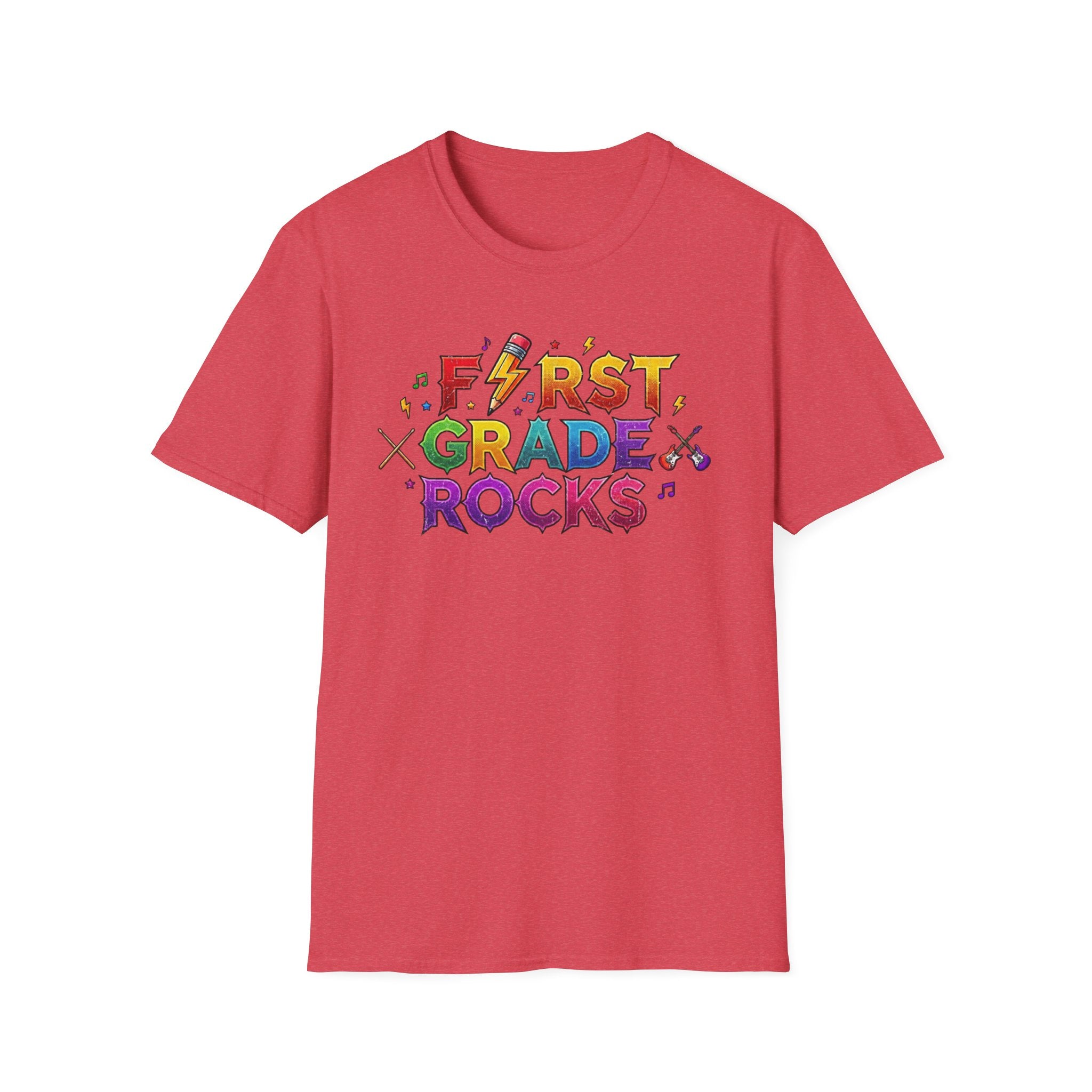 First Grade Rocks T-Shirt — Colorful Back-to-School Tee for Teachers & Students