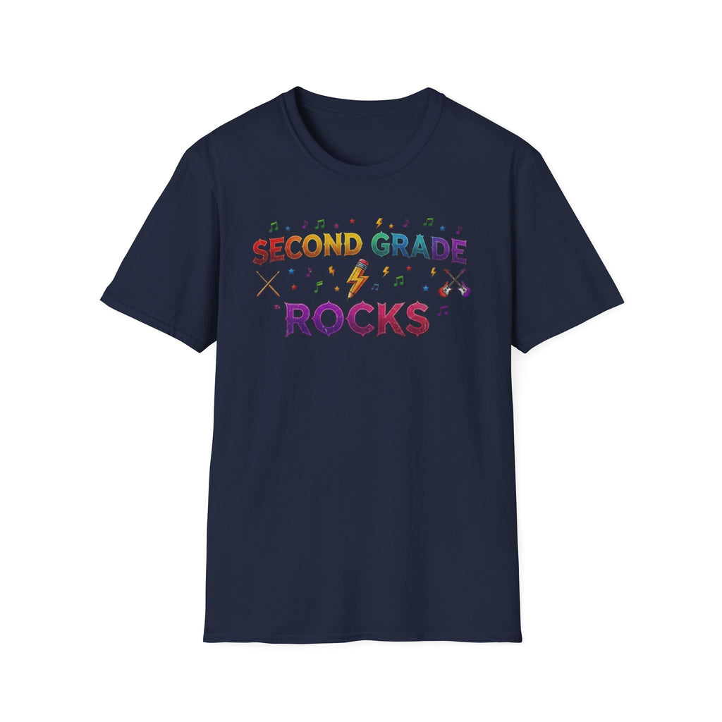 Second Grade Rocks T-Shirt — Fun Teacher & Student School Spirit Tee