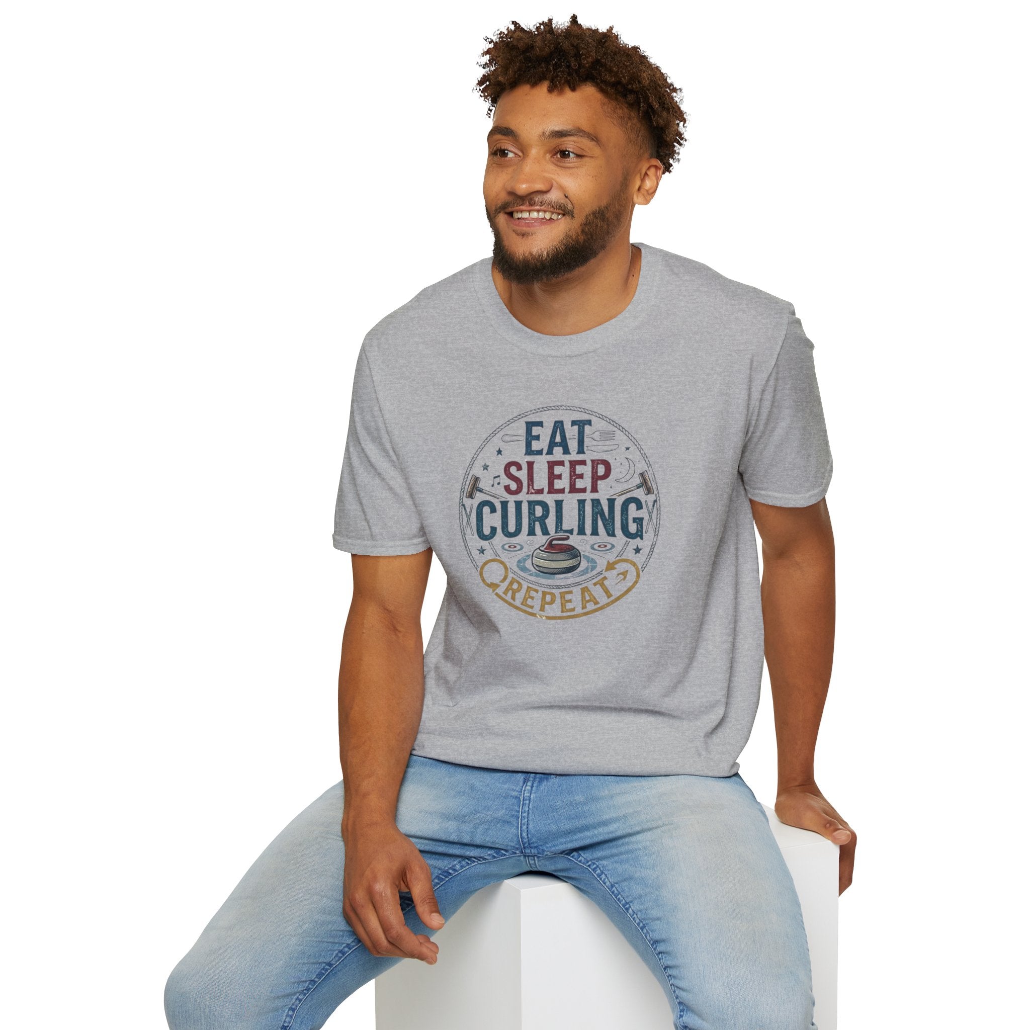 Eat Sleep Curling T-Shirt — Funny Curling Shirt for Players & Fans