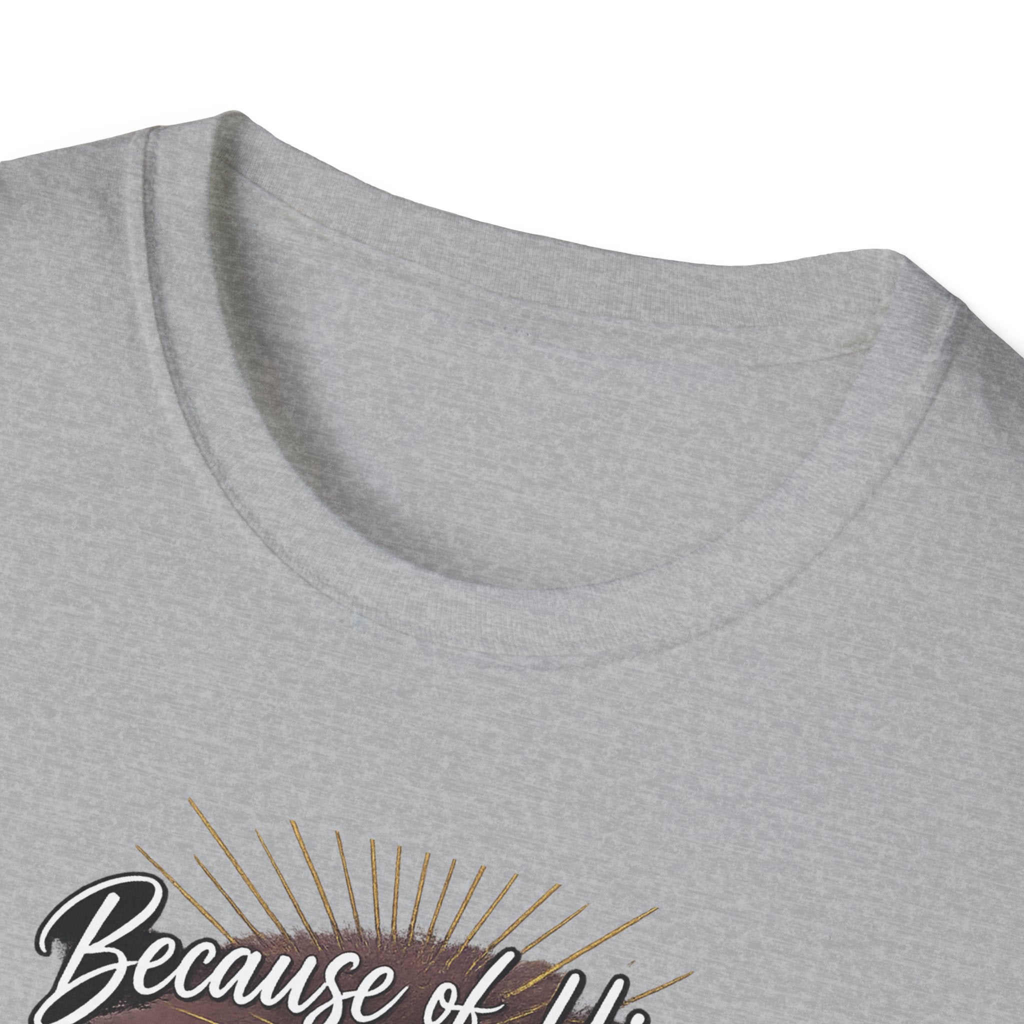 Because of Him I’m an Overcomer T-Shirt — Christian Inspirational Faith Tee
