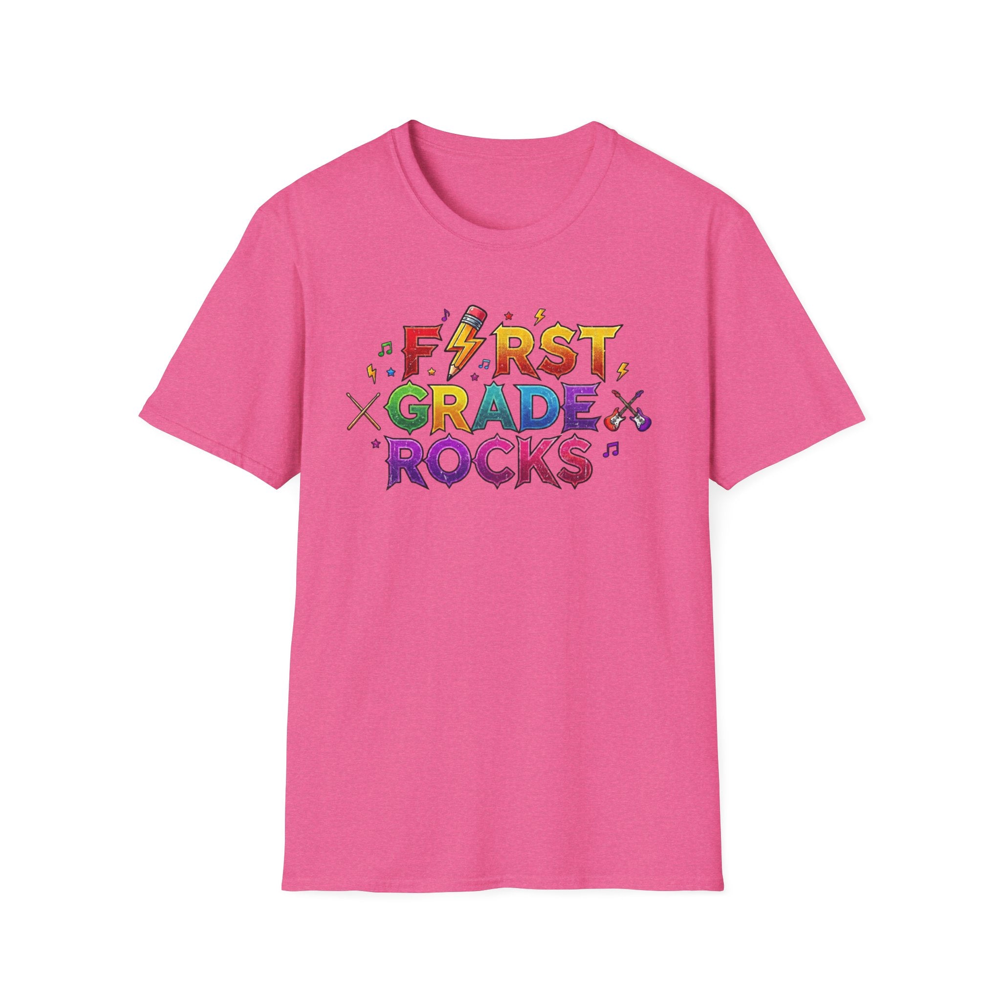 First Grade Rocks T-Shirt — Colorful Back-to-School Tee for Teachers & Students