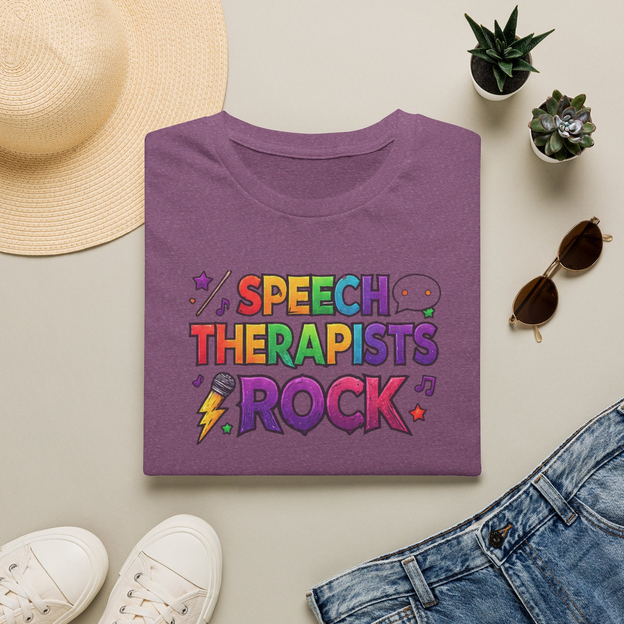 Speech Therapists Rock T-Shirt — Colorful Retro Graphic Tee for SLPs