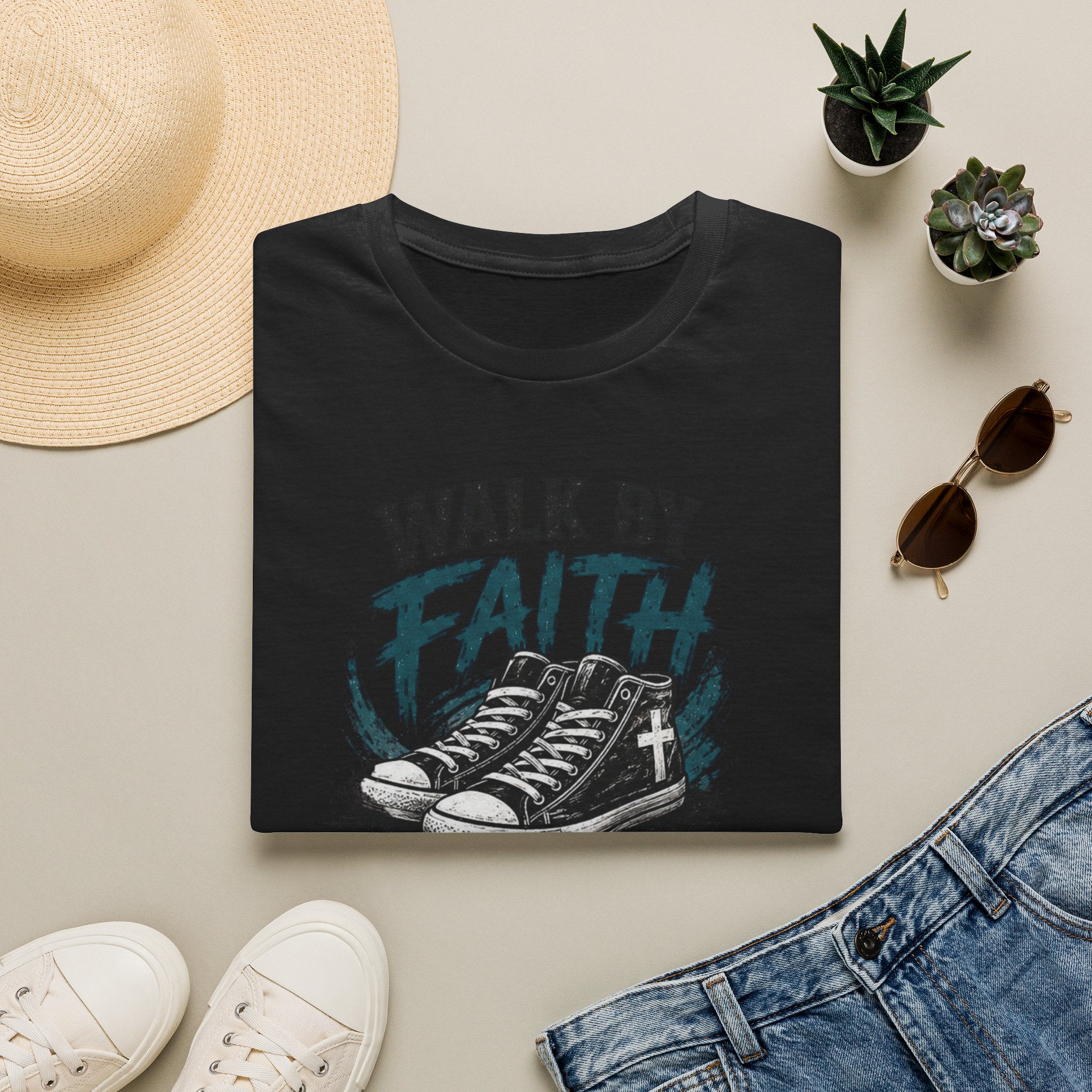 Walk by Faith T-Shirt — Christian Faith Graphic Tee (2 Corinthians 5:7)