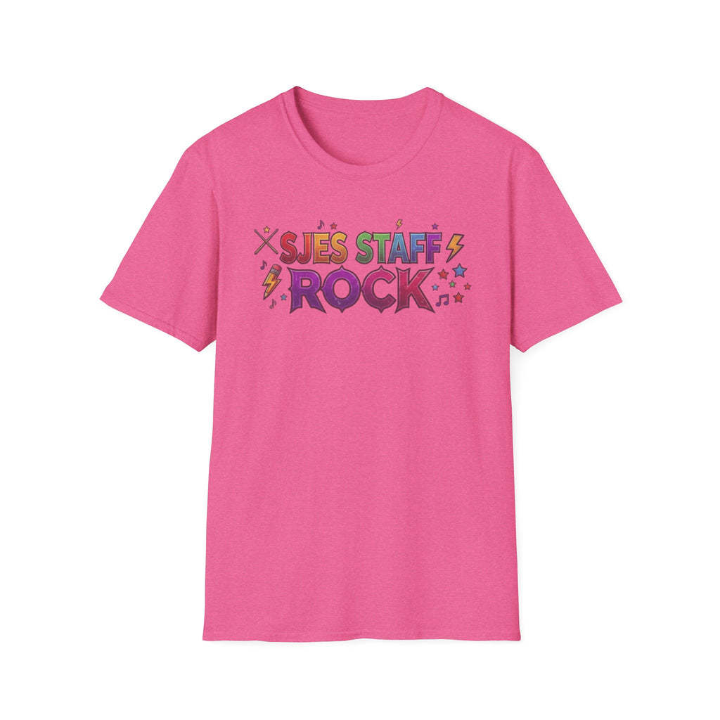 SJES Staff Rock T-Shirt — Colorful Retro School Staff Appreciation Tee