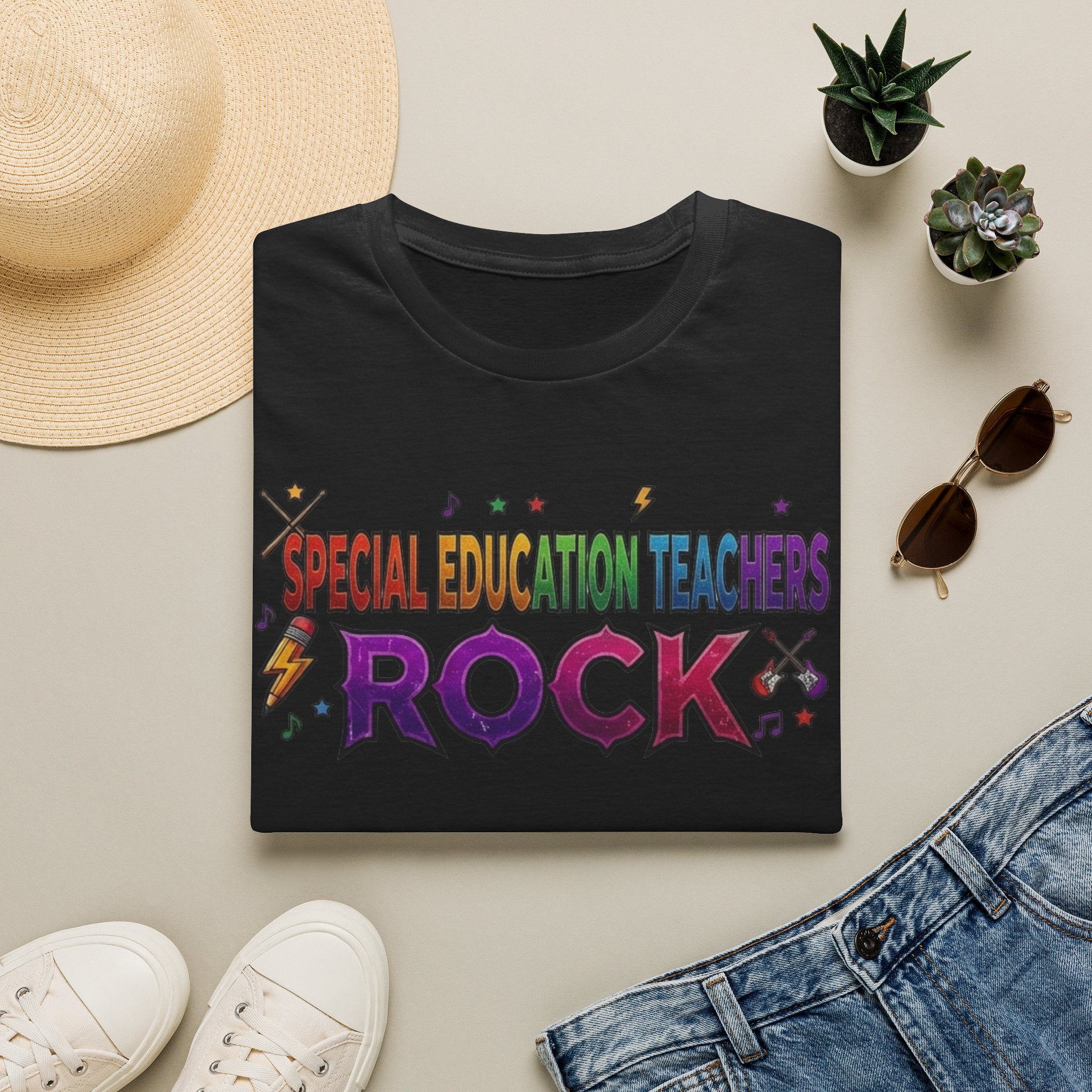 Special Education Teachers Rock T-Shirt — Colorful Teacher Appreciation Tee