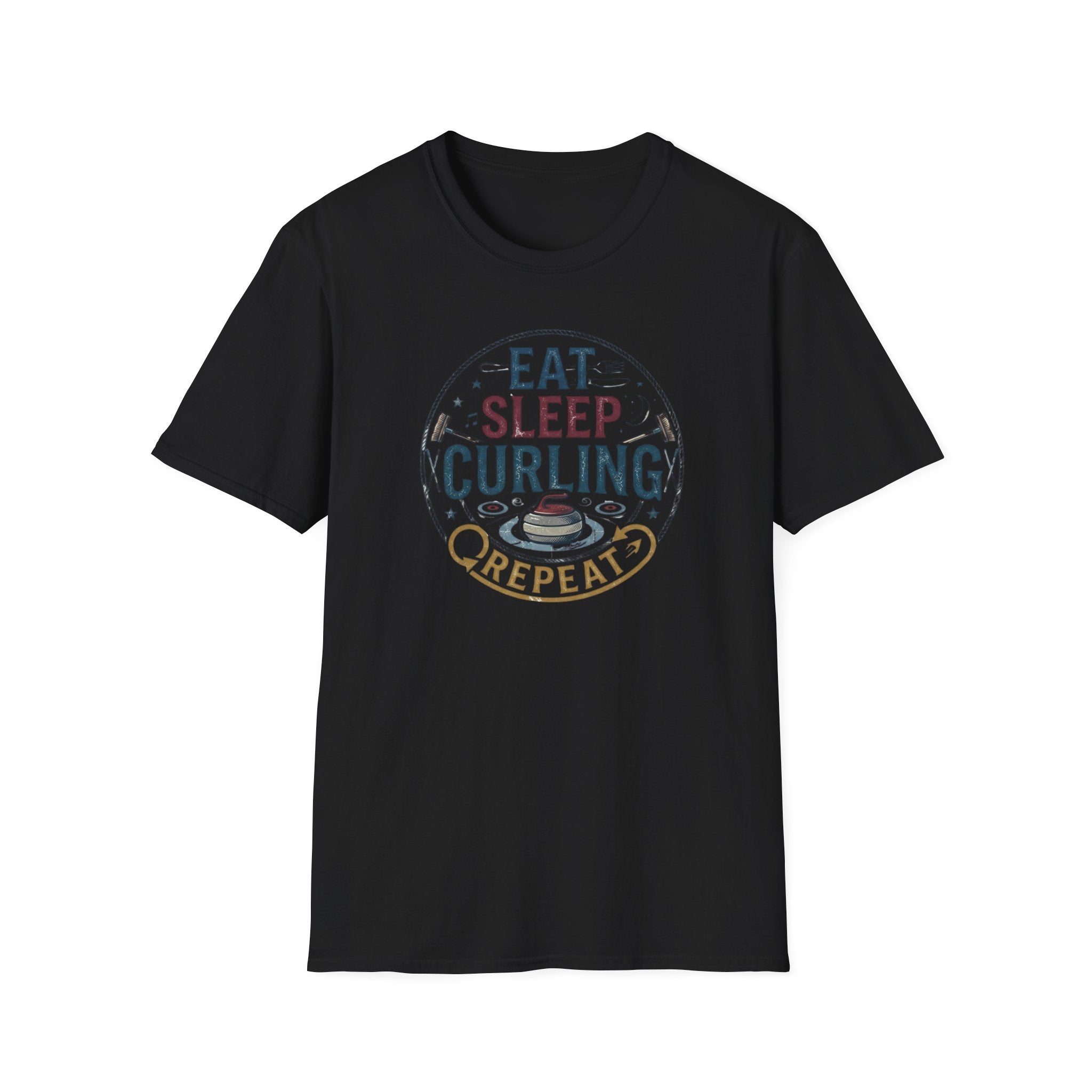Eat Sleep Curling T-Shirt — Funny Curling Shirt for Players & Fans