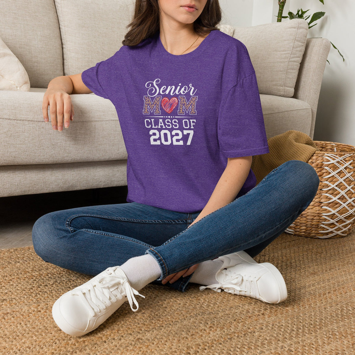 Mom Heart T-Shirt — Floral Leopard MOM Design for Mother's Day & Everyday