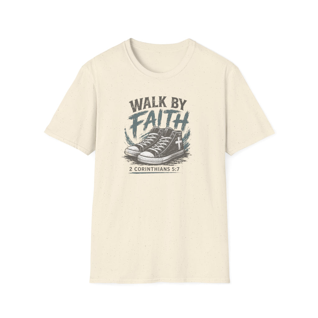 Walk by Faith T-Shirt — Christian Faith Graphic Tee (2 Corinthians 5:7)
