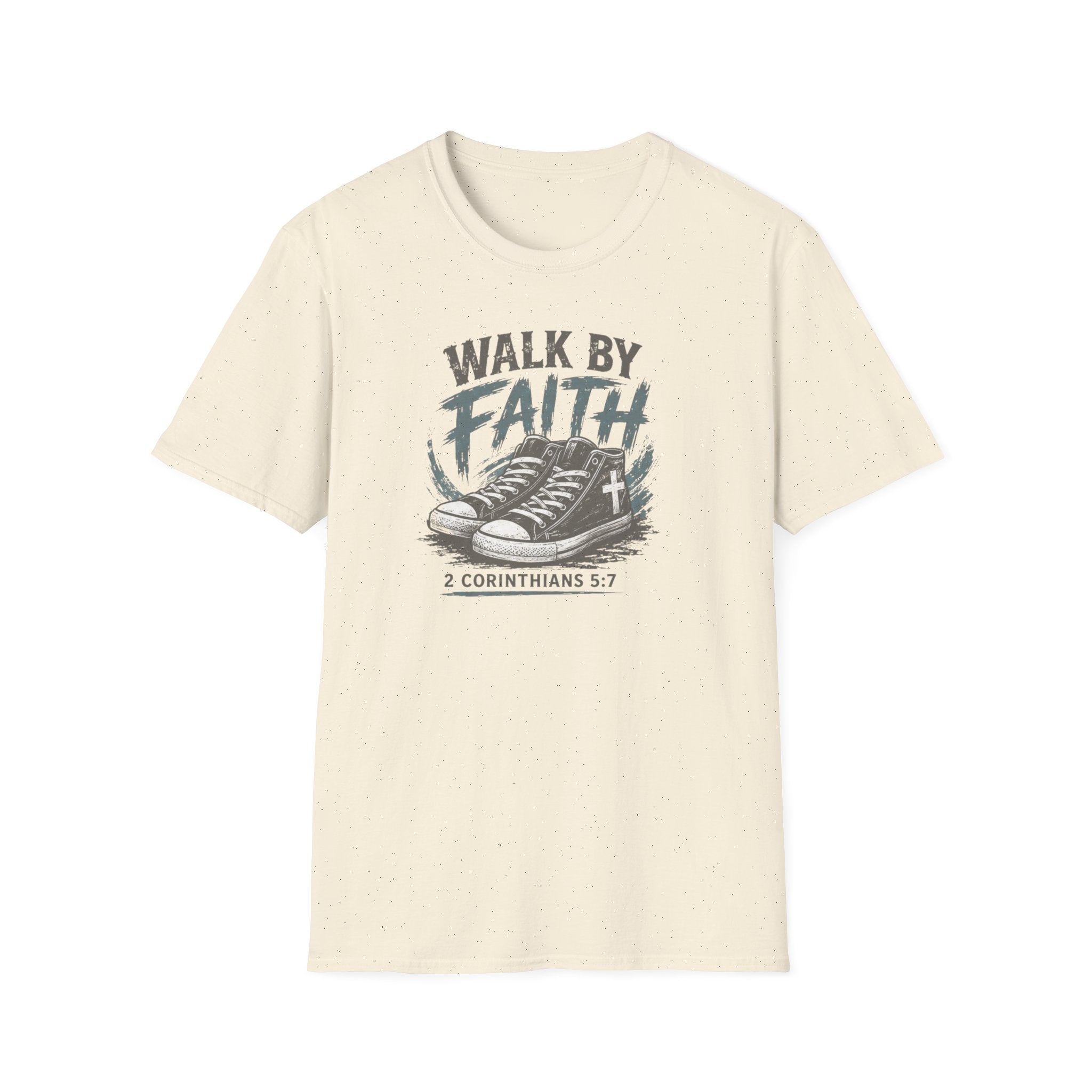 Walk by Faith T-Shirt — Christian Faith Graphic Tee (2 Corinthians 5:7)