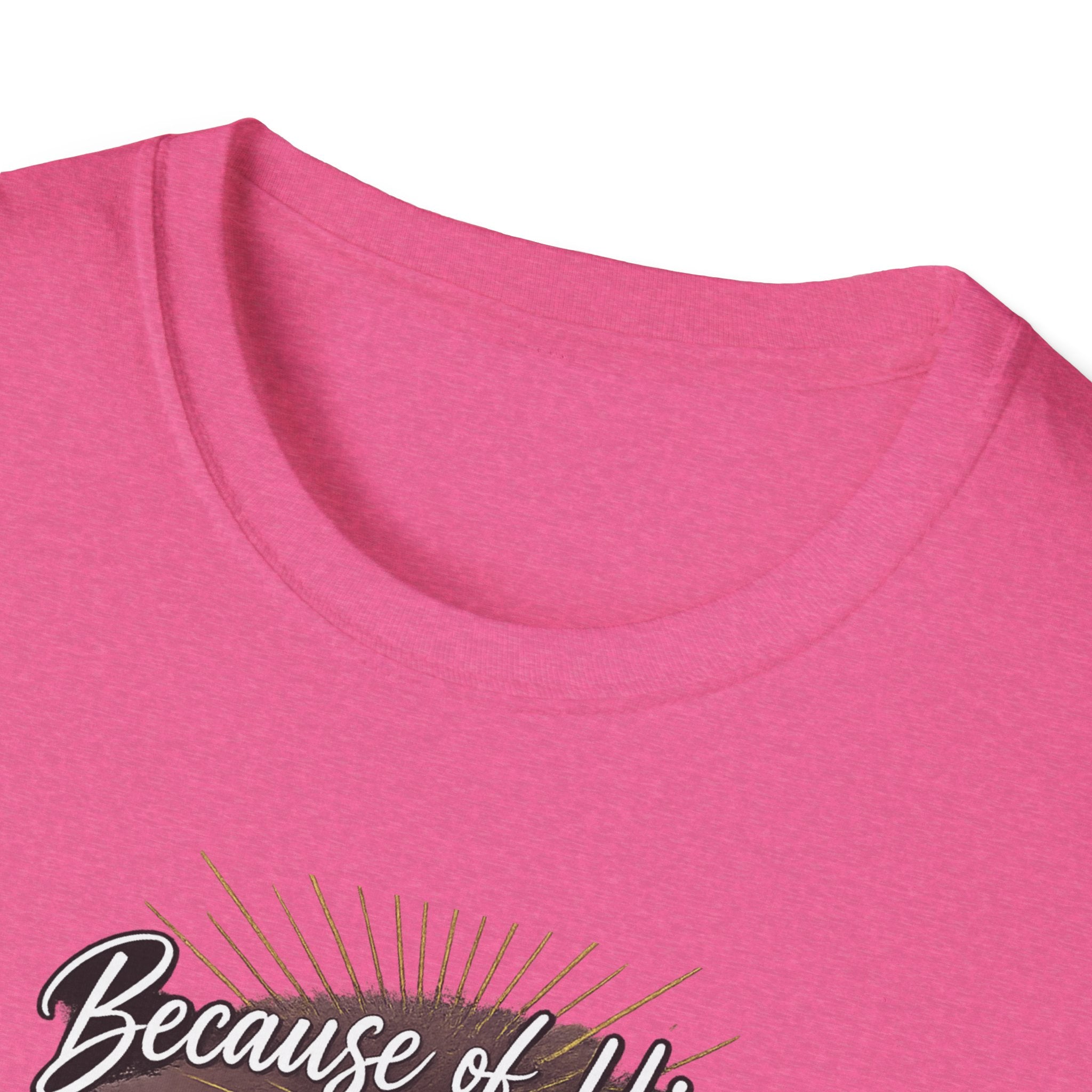 Because of Him I’m an Overcomer T-Shirt — Christian Inspirational Faith Tee