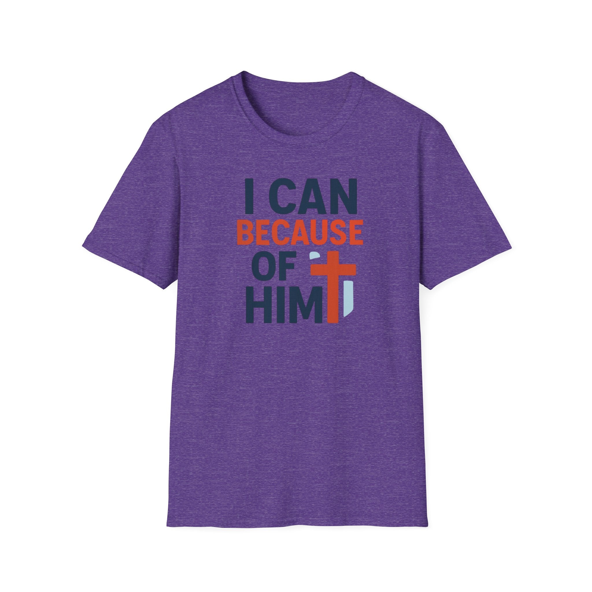 I Can Because of Him T-Shirt – Christian Faith Cross Tee