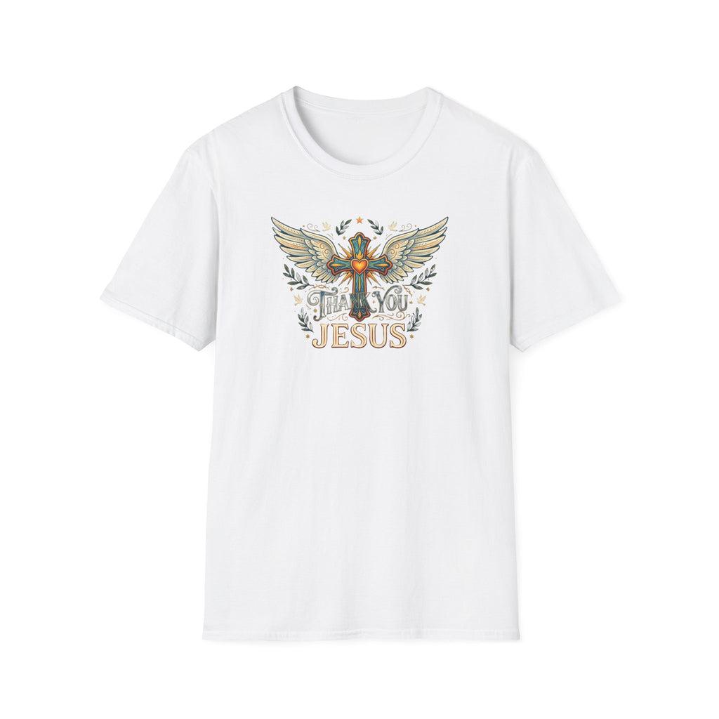 Thank You Jesus T-Shirt — Winged Cross Christian Faith Tee